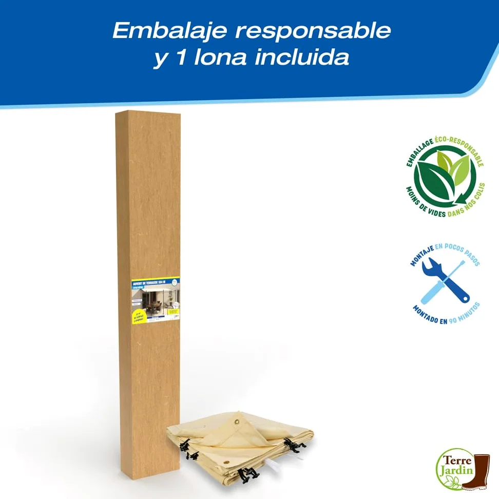 Tonnelle adossée Beige 4 x 3 m Noir