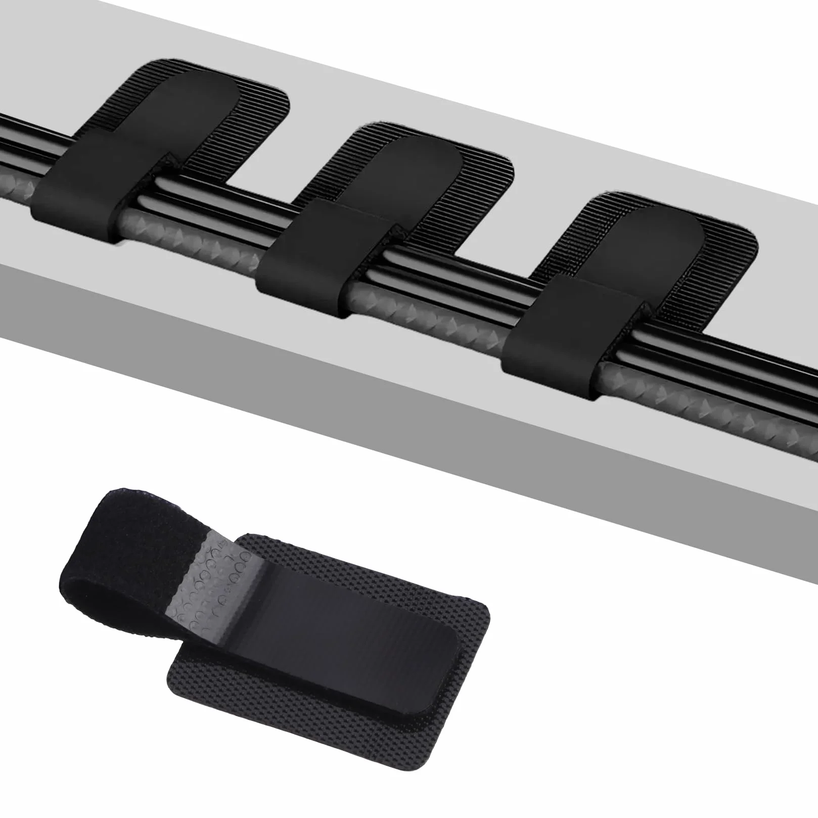 Kit de gestion de câbles 30 pièces clips plateaux autocollants réglables réutilisables noir