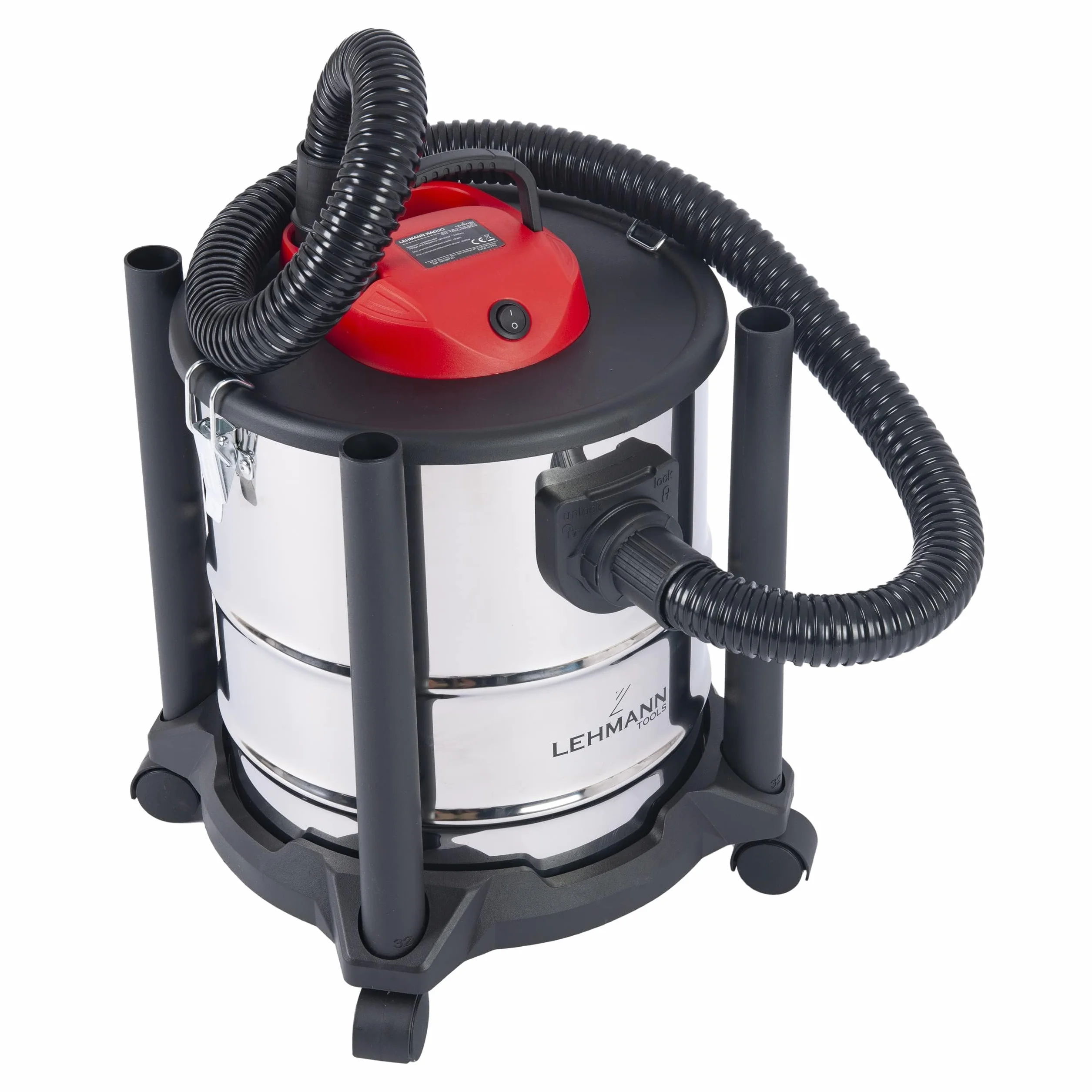 LEHMANN Haddo Aspirateur Industriel 2000W Sec Humide 20L Acier Inoxydable