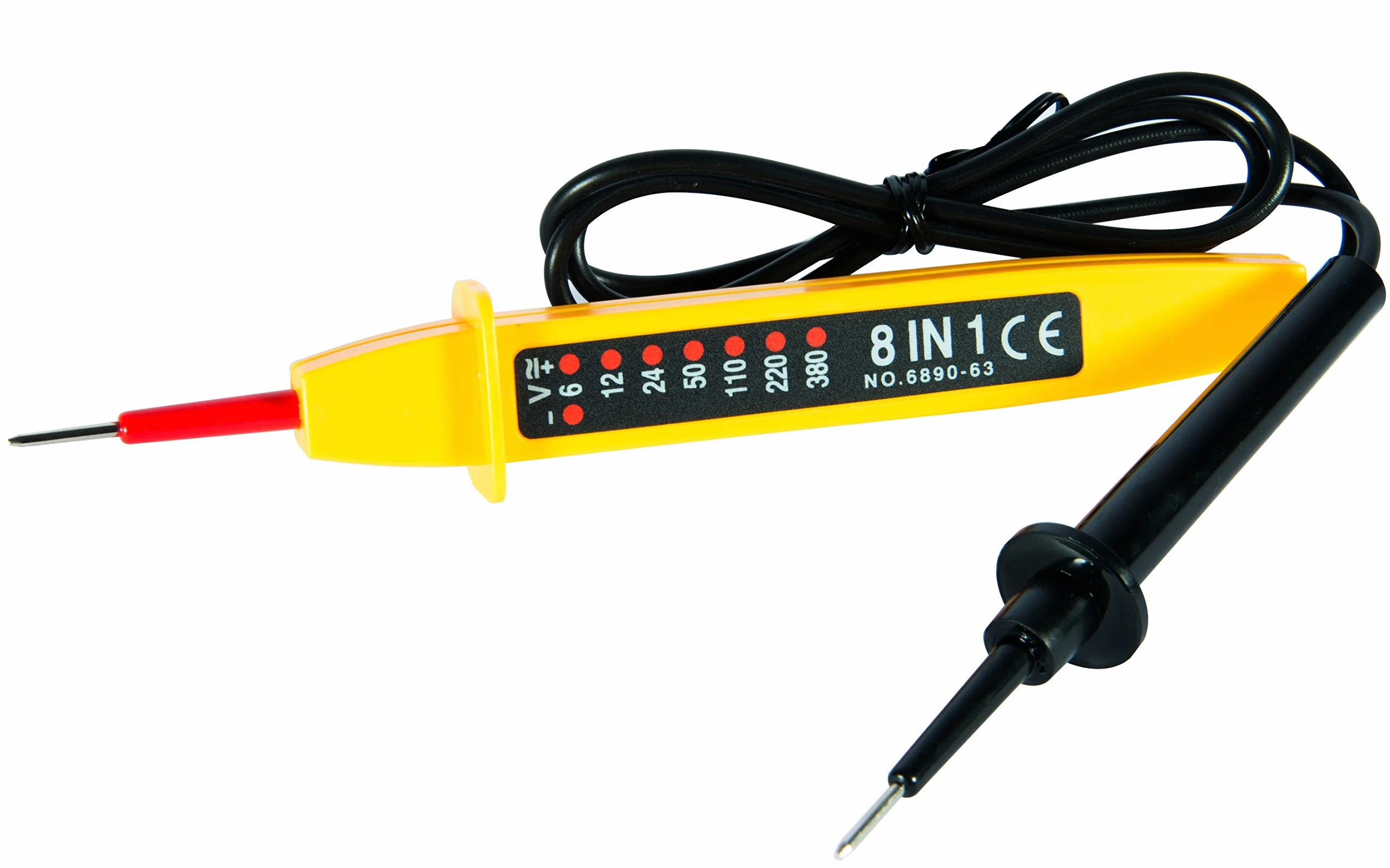 Electraline 58200 Testeur 8 Fonctions 6-400 V Noir Jaune