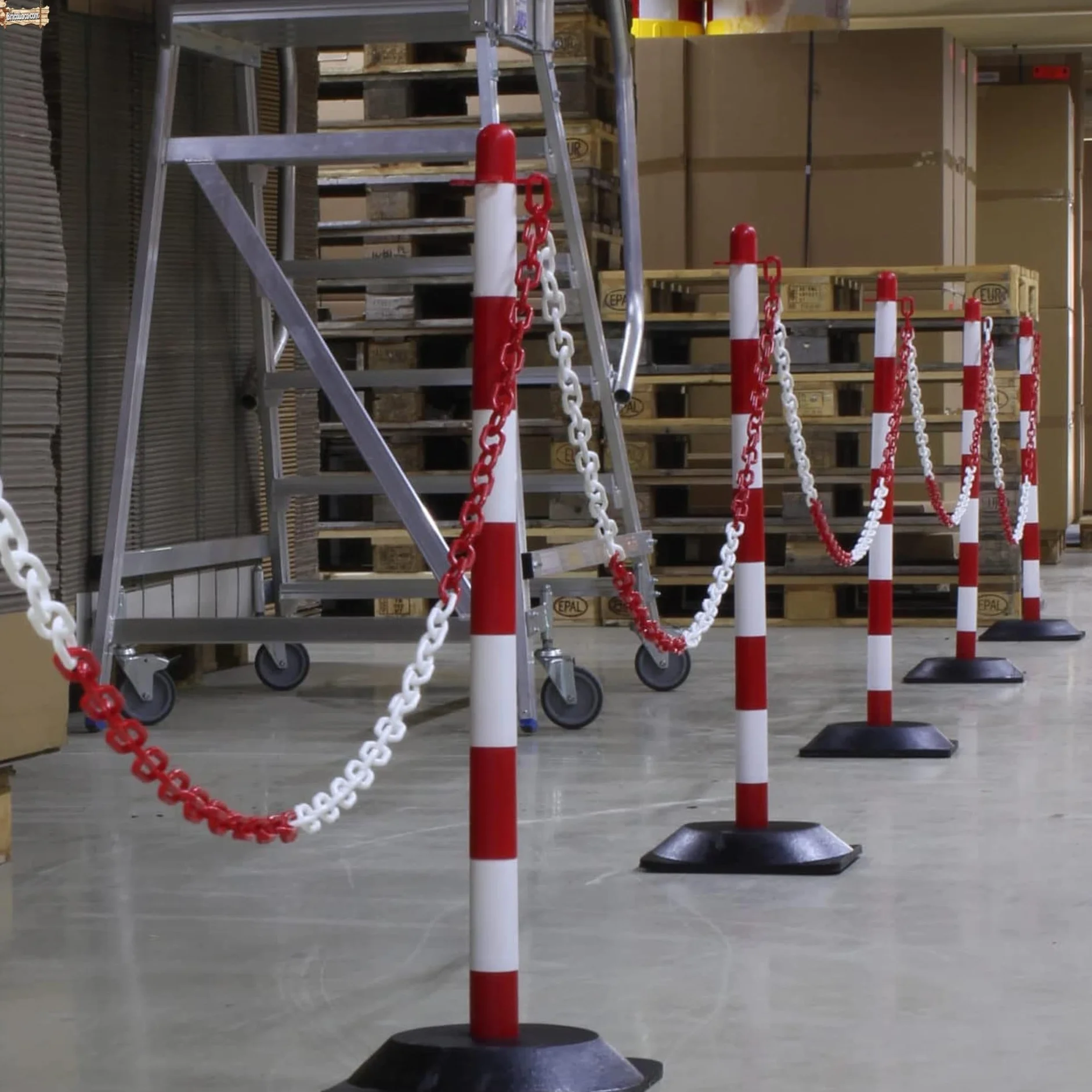 Pôle de signalisation fluorescent balise séparateur de lignes rouge blanc 10 pièces