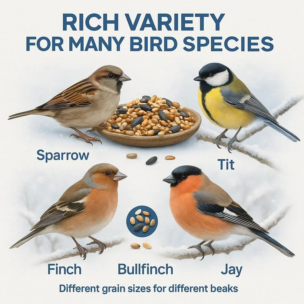 GiDeli Nourriture pour oiseaux sauvages d'hiver 20 kg seau graines de lin oméga