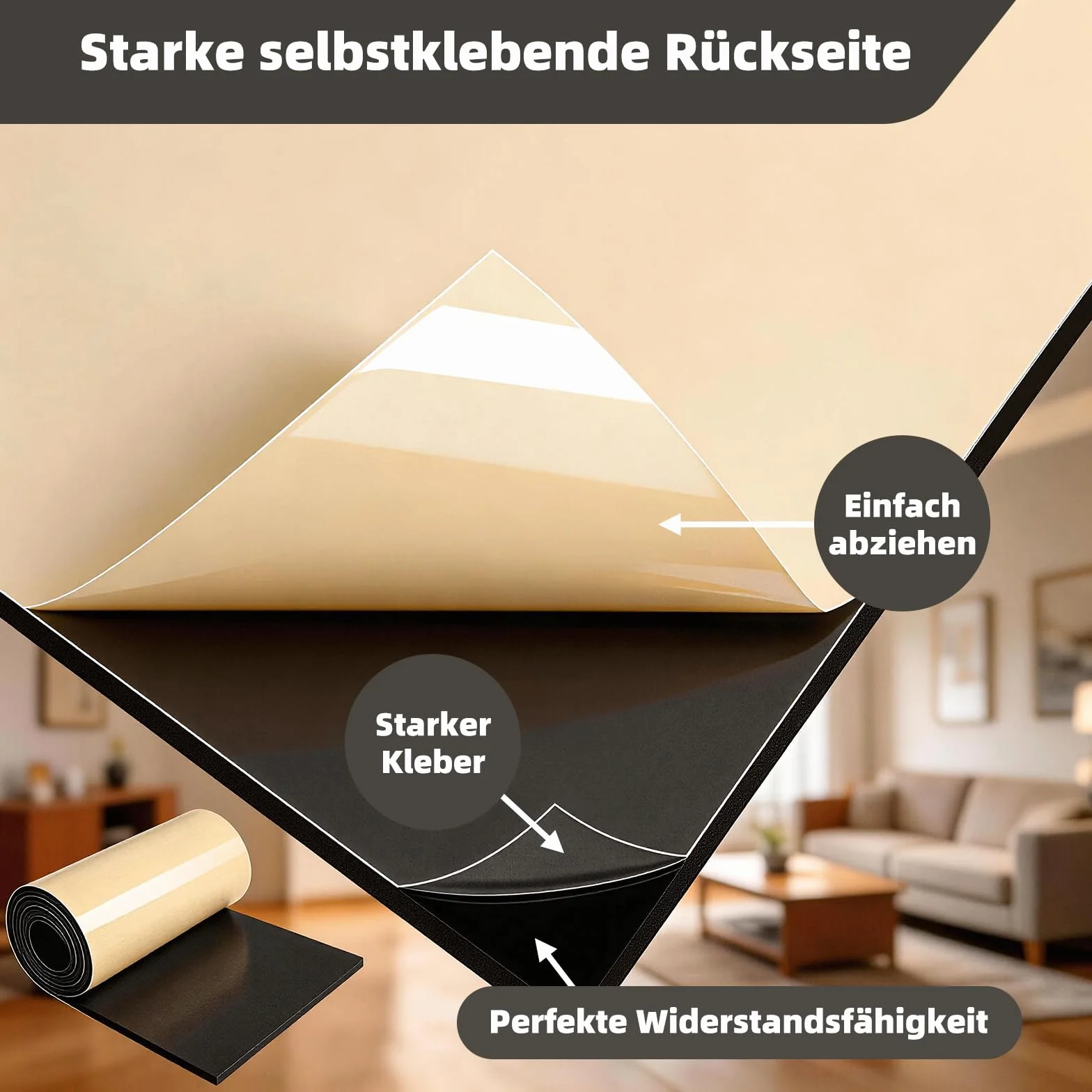 Plaque de Mousse Autocollante 2m x 300mm x 3mm Antidérapant Amortissant Mousse Acoustique Voiture