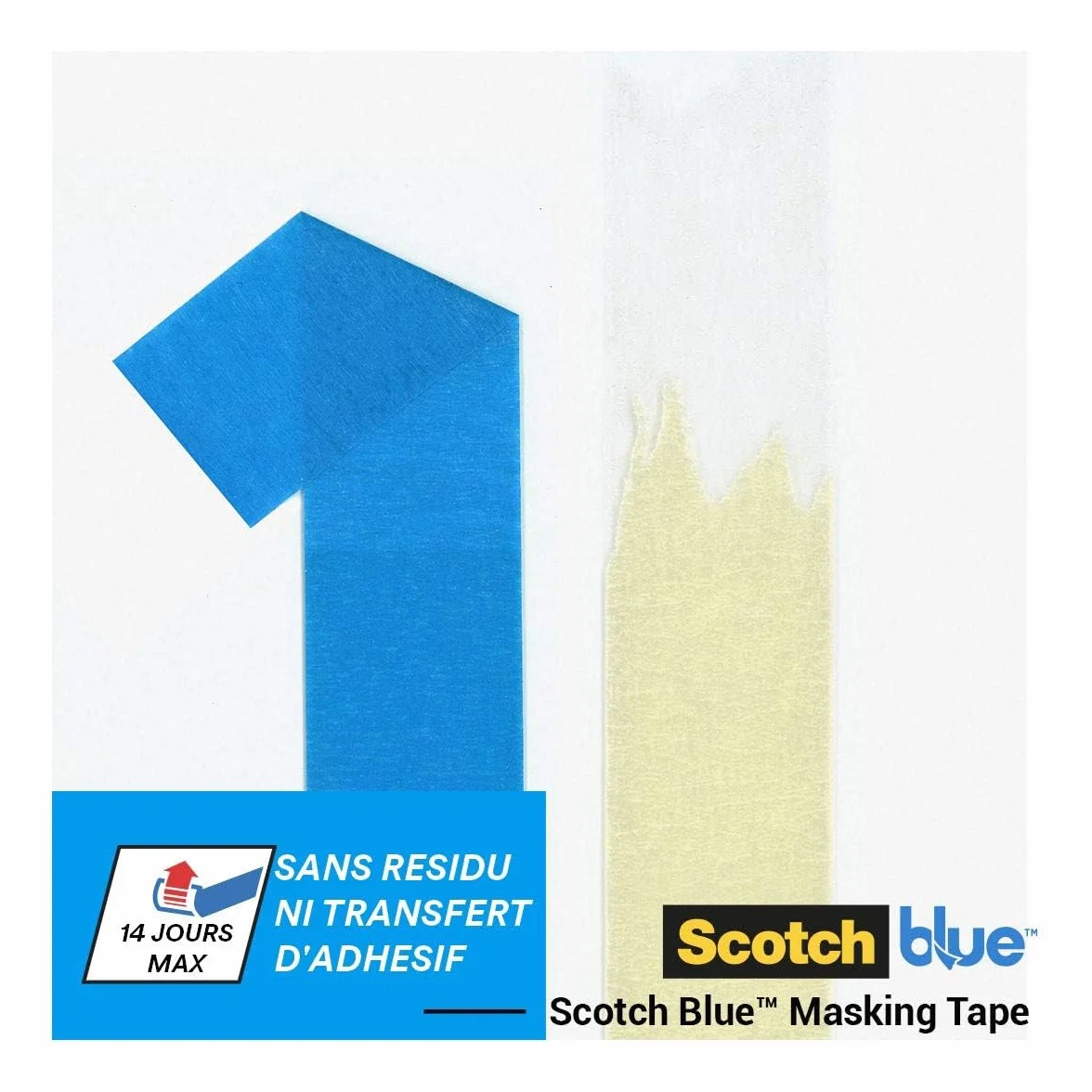 ScotchBlue Ruban de Masquage Multi-Surfaces 36 mm x 41 m 4 Rouleaux Adhésif Peinture Intérieur Extérieur 70% PEFC