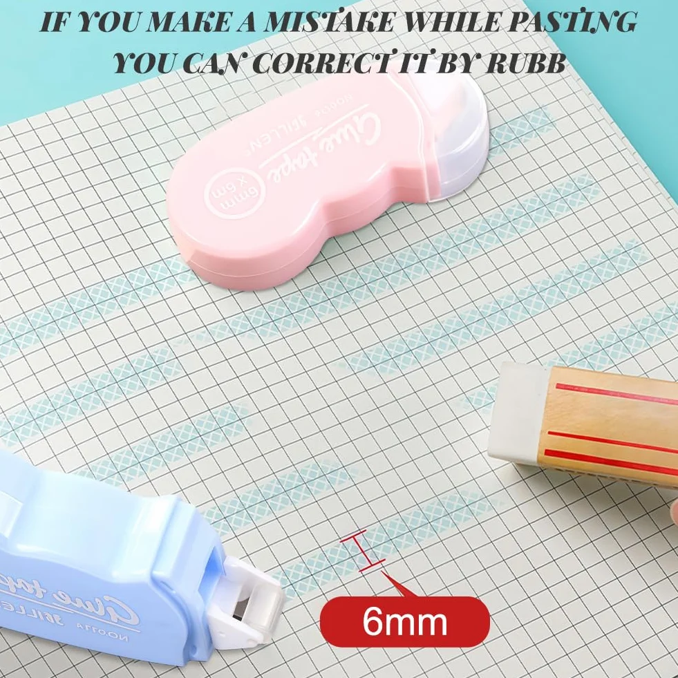 Flintronic 5 Pcs Scotch Double Face 6M*6mm Rouleau de Colle Adhésif pour Emballage Cadeau Scrapbooking