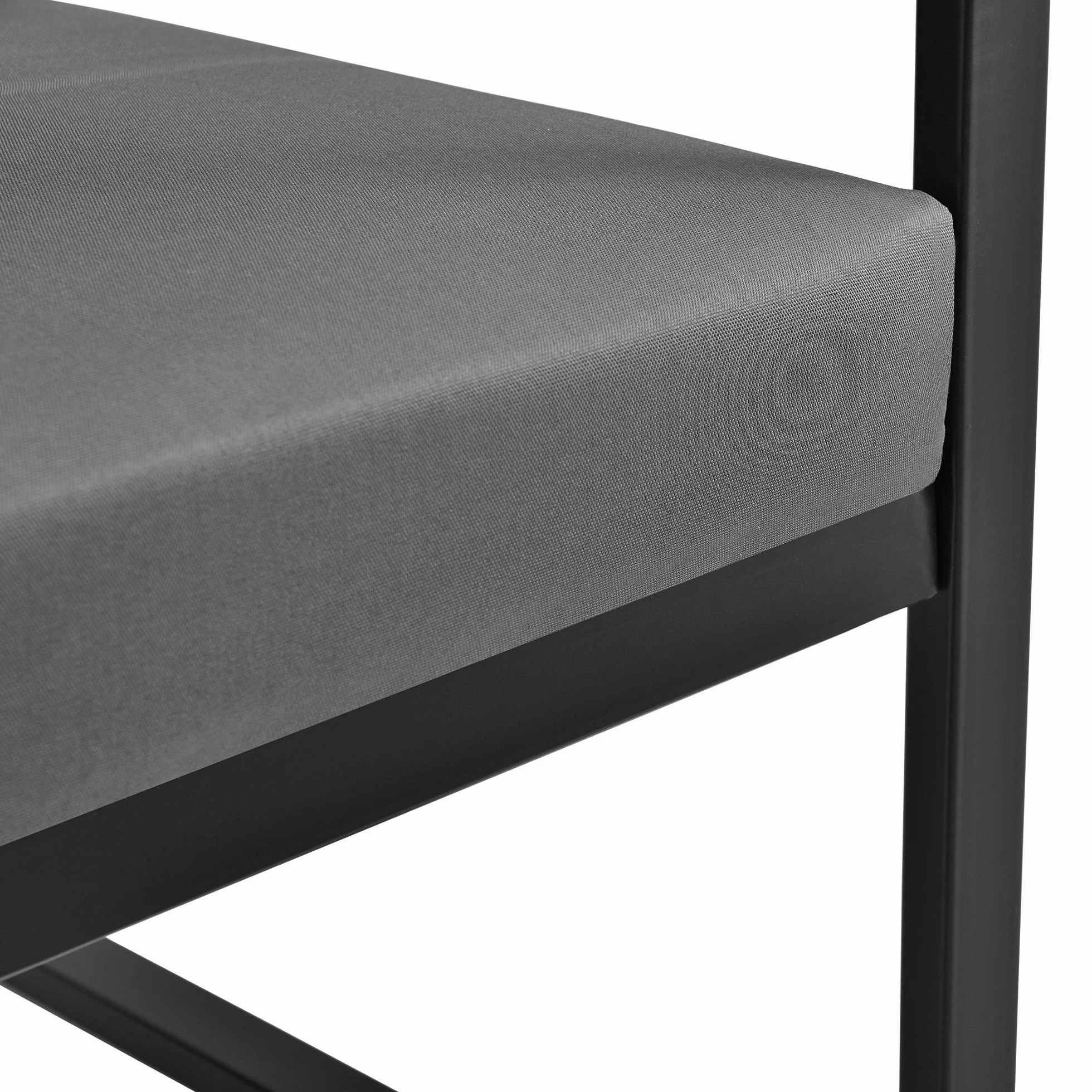 casa.pro Canapé Extérieur avec Coussins Armature Métal Polyester Noir 70 x 114 x 60 cm