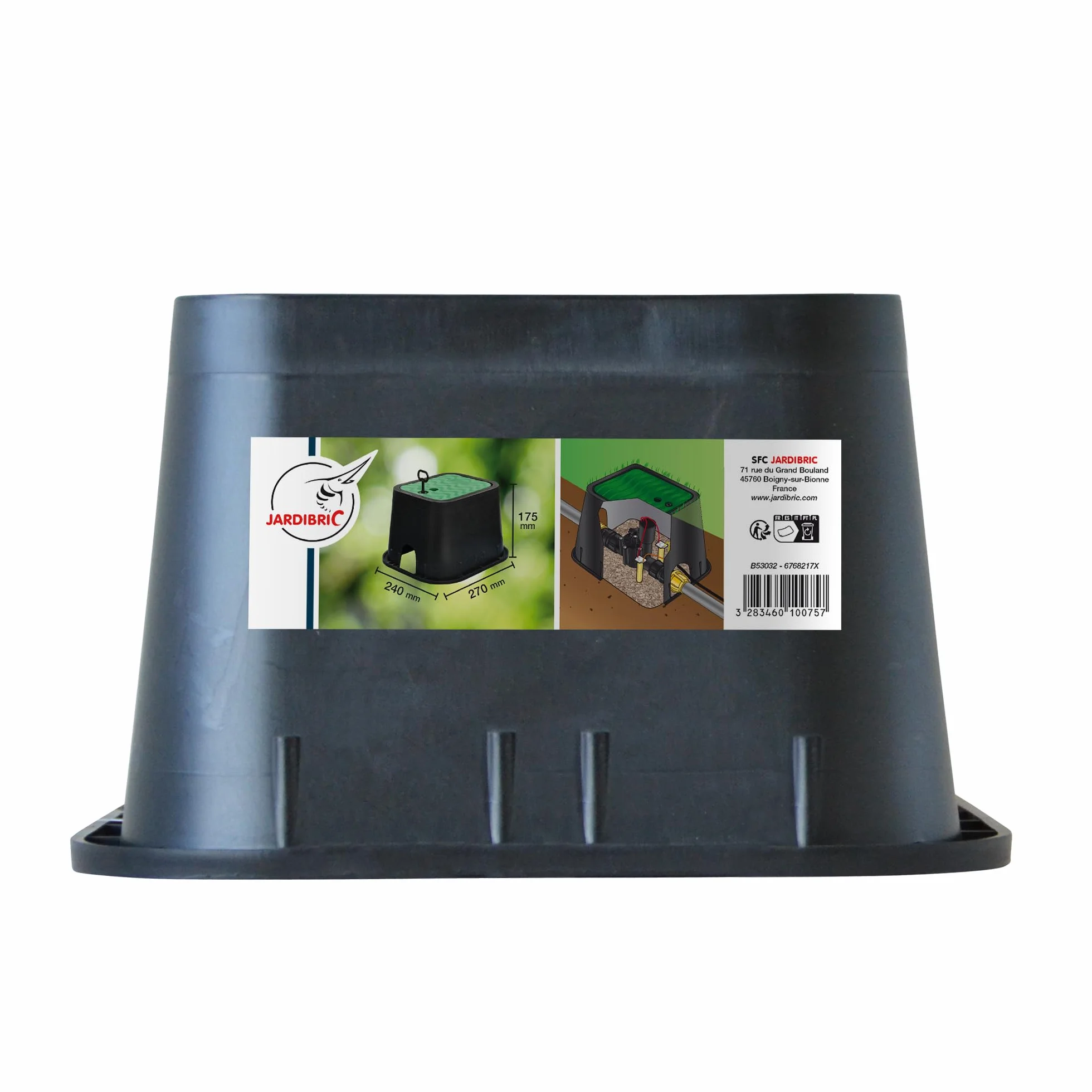 Regard Arrosage 240x270x175 mm Polypropylène Électrovanne Irrigation Jardibric