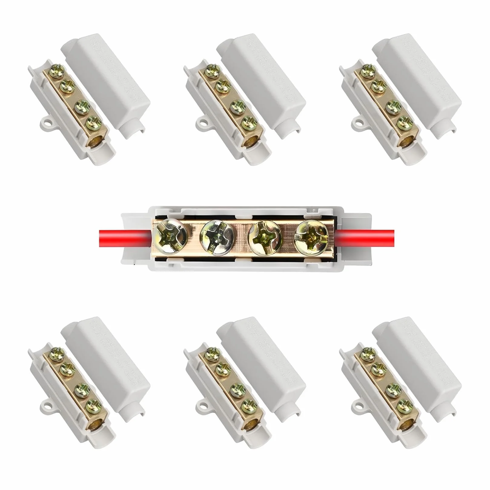 Connecteurs de passage 2 broches 100 A 1000 V Bloc de serrage 2,5-16 mm² Boîtier ABS