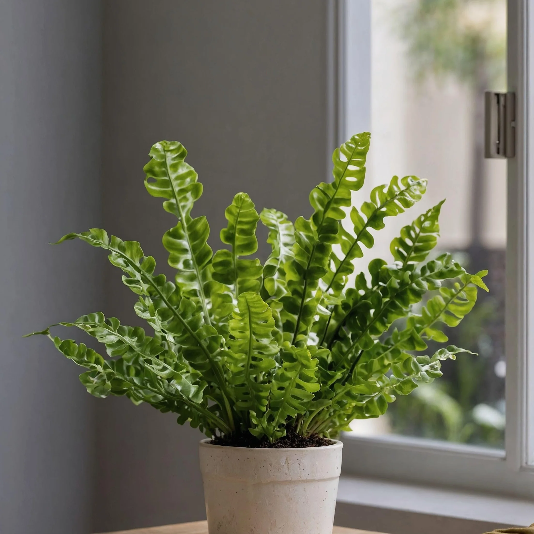 Asplenium nidus 'Vague croustillante' Plante d'intérieur purificatrice d'air Pot 12cm Hauteur 25-40cm