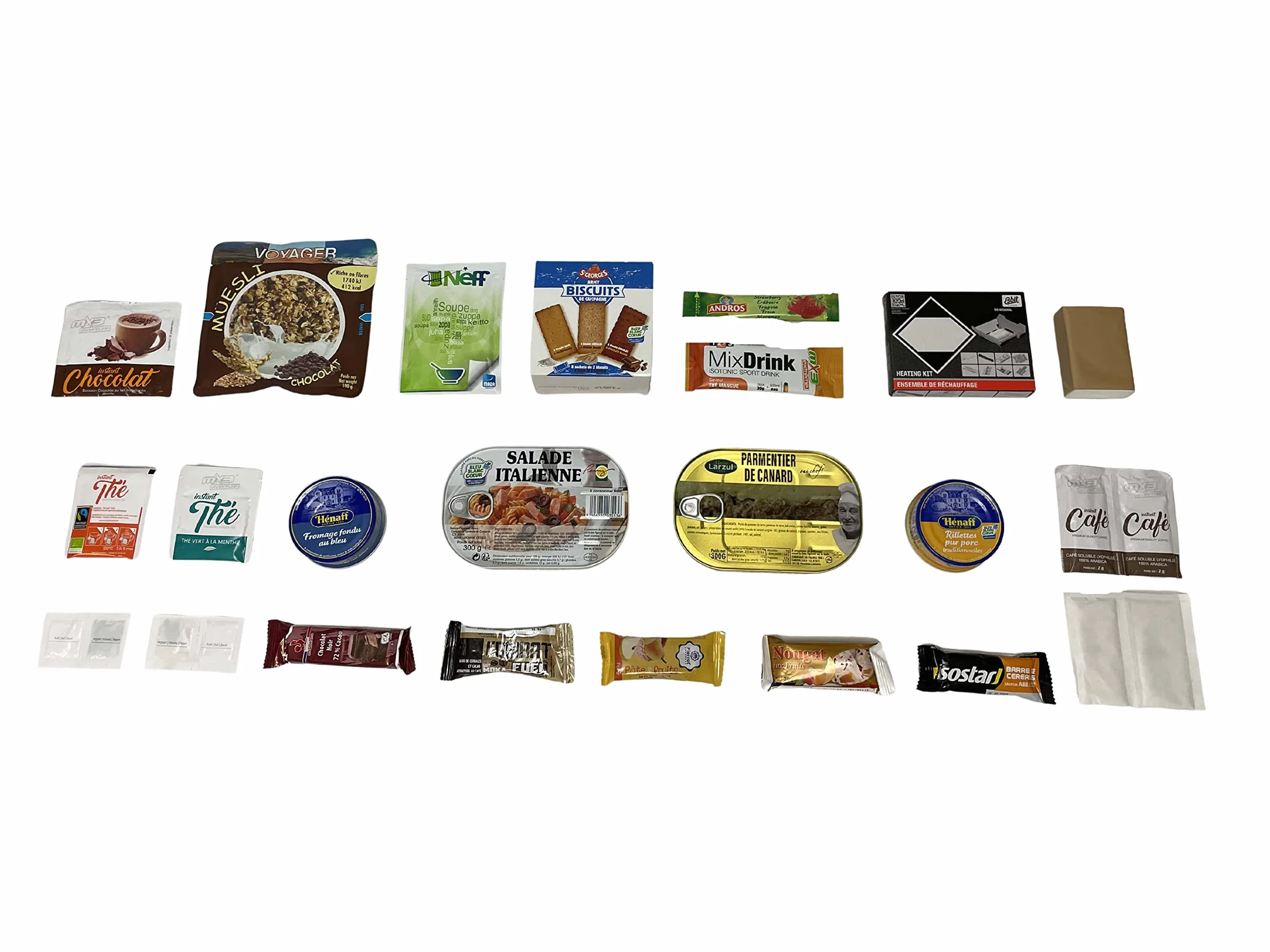 Pack de rations MRE 24h armée française menu 10