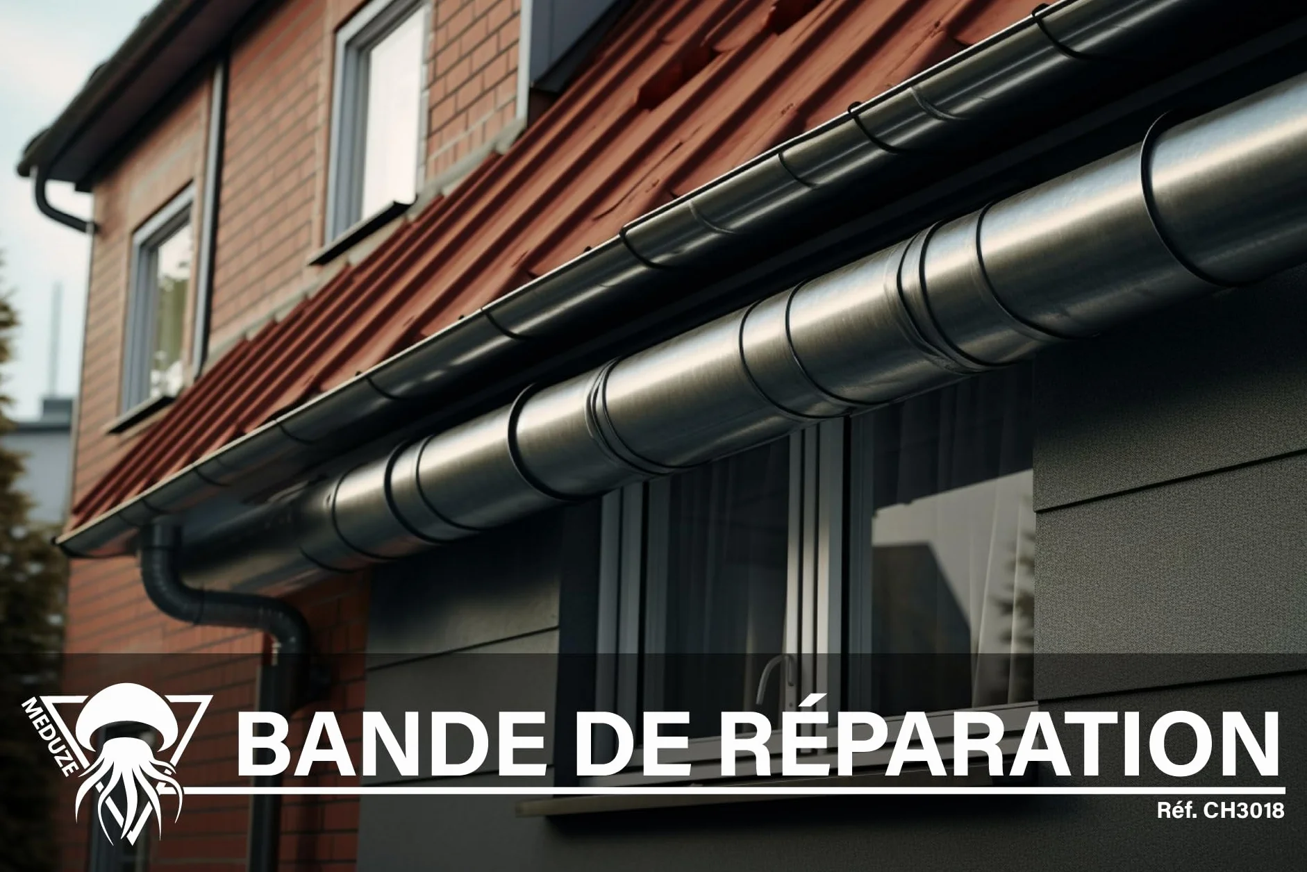 Méduze Bande de réparation pour tuyaux et gouttières 50 mm x 1.5 m Auto-adhésive Étanche Ruban alu/butyle 900 microns