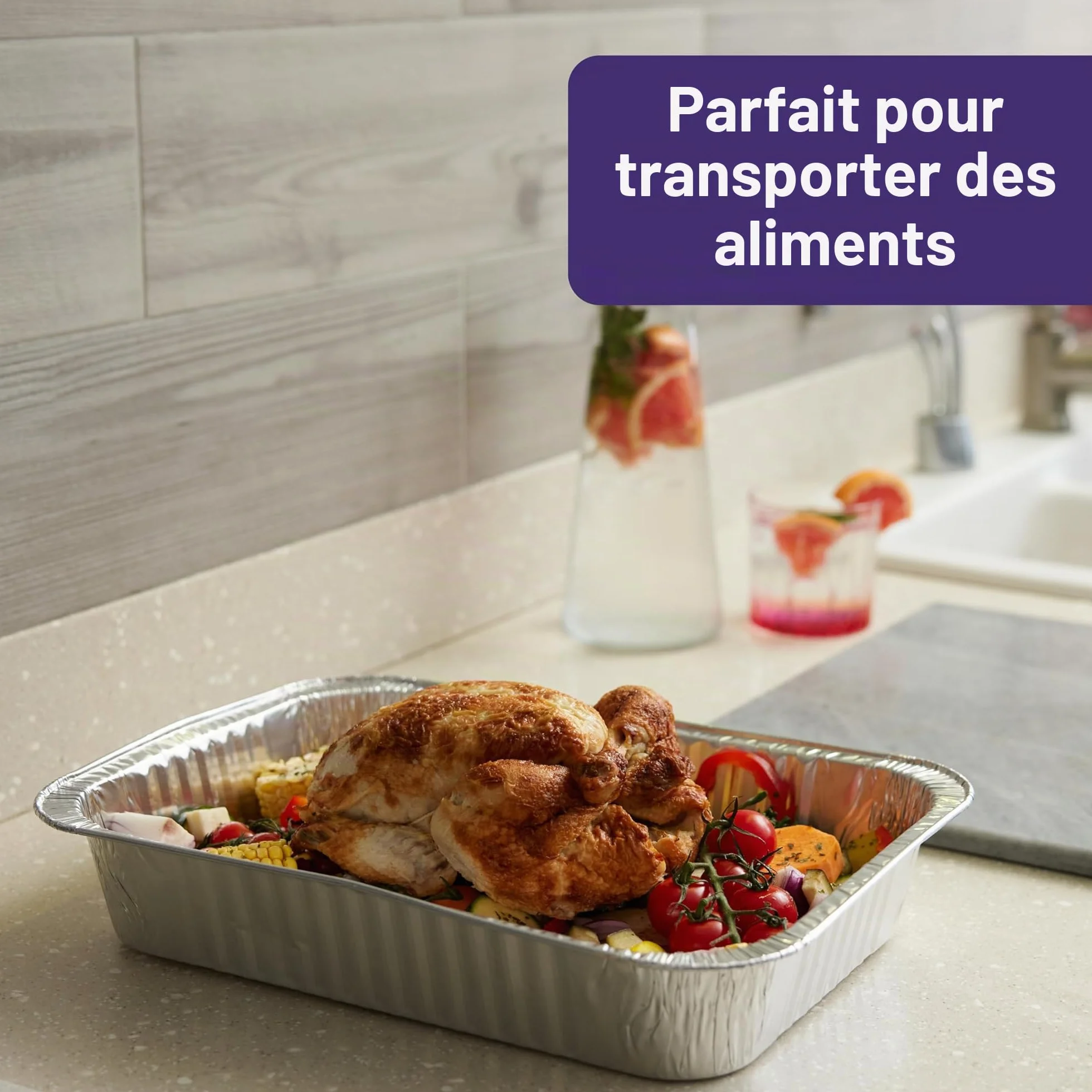 Barquettes Aluminium Grand Format 37×27 cm 5 L MATANA Lot de 25 Empilables Four & Congélateur