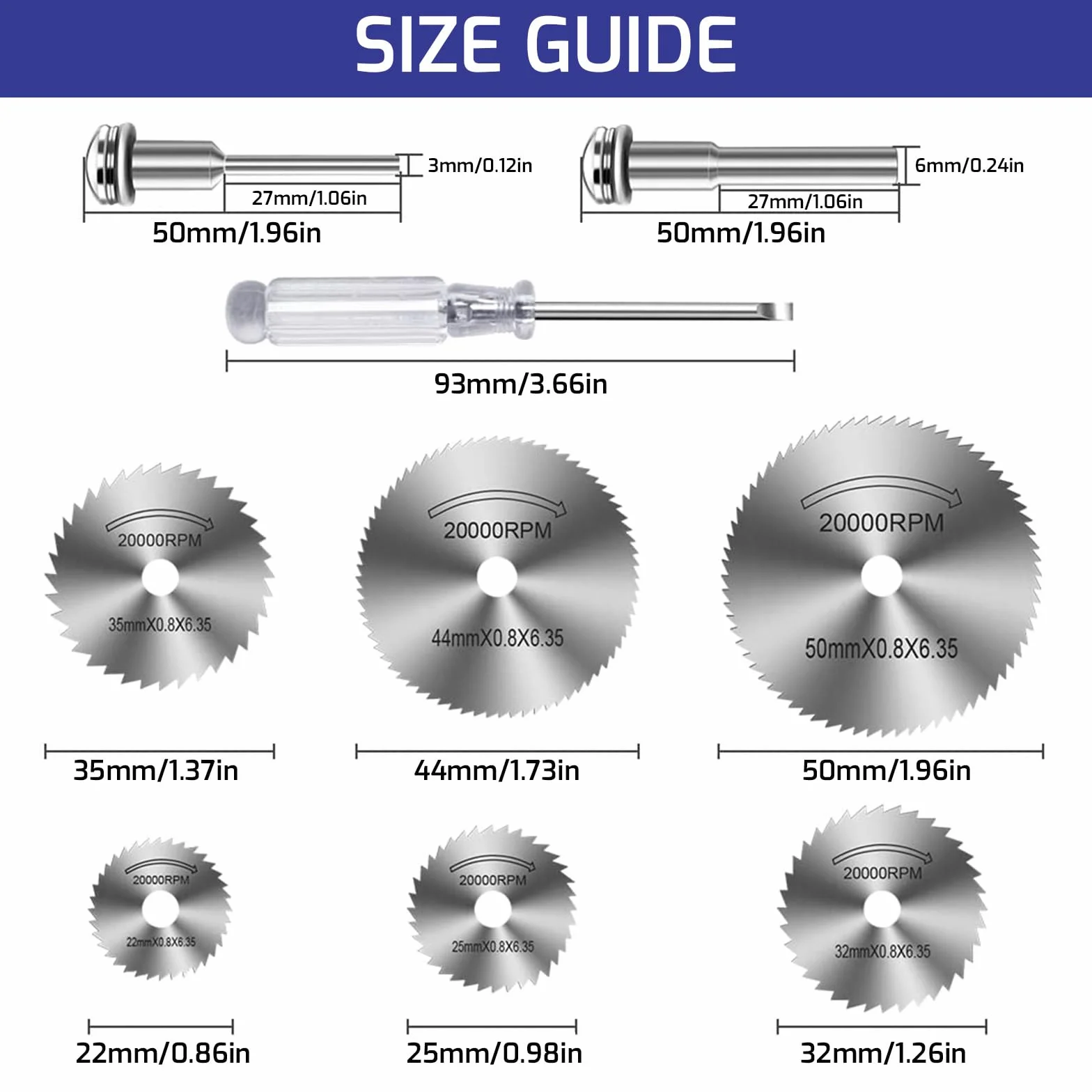 AzureRay Mini scie circulaire pour Dremel, 6 lames de scie, compatible accessoires Dremel
