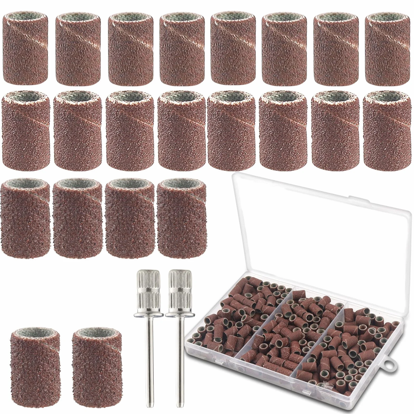 240 PCS Tambour Adaptateur de Band Ponçage Manchon Abrasif Compatible Dremel Outils Rotatifs Grain 80/120/180
