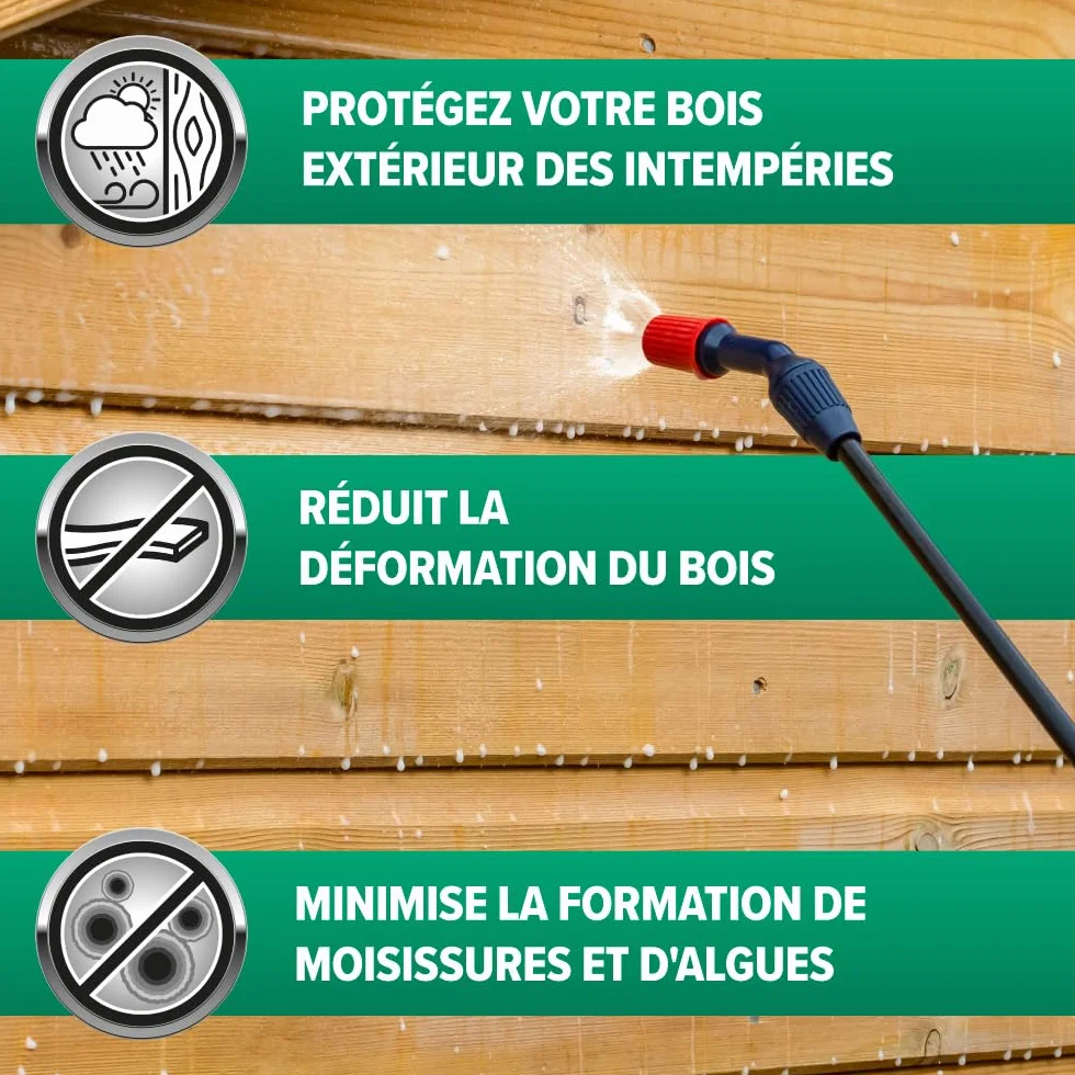 Roxil Liquide Imperméabilisant pour Bois 5 litres Protection Hydrofuge Extérieur Incolore 25m2