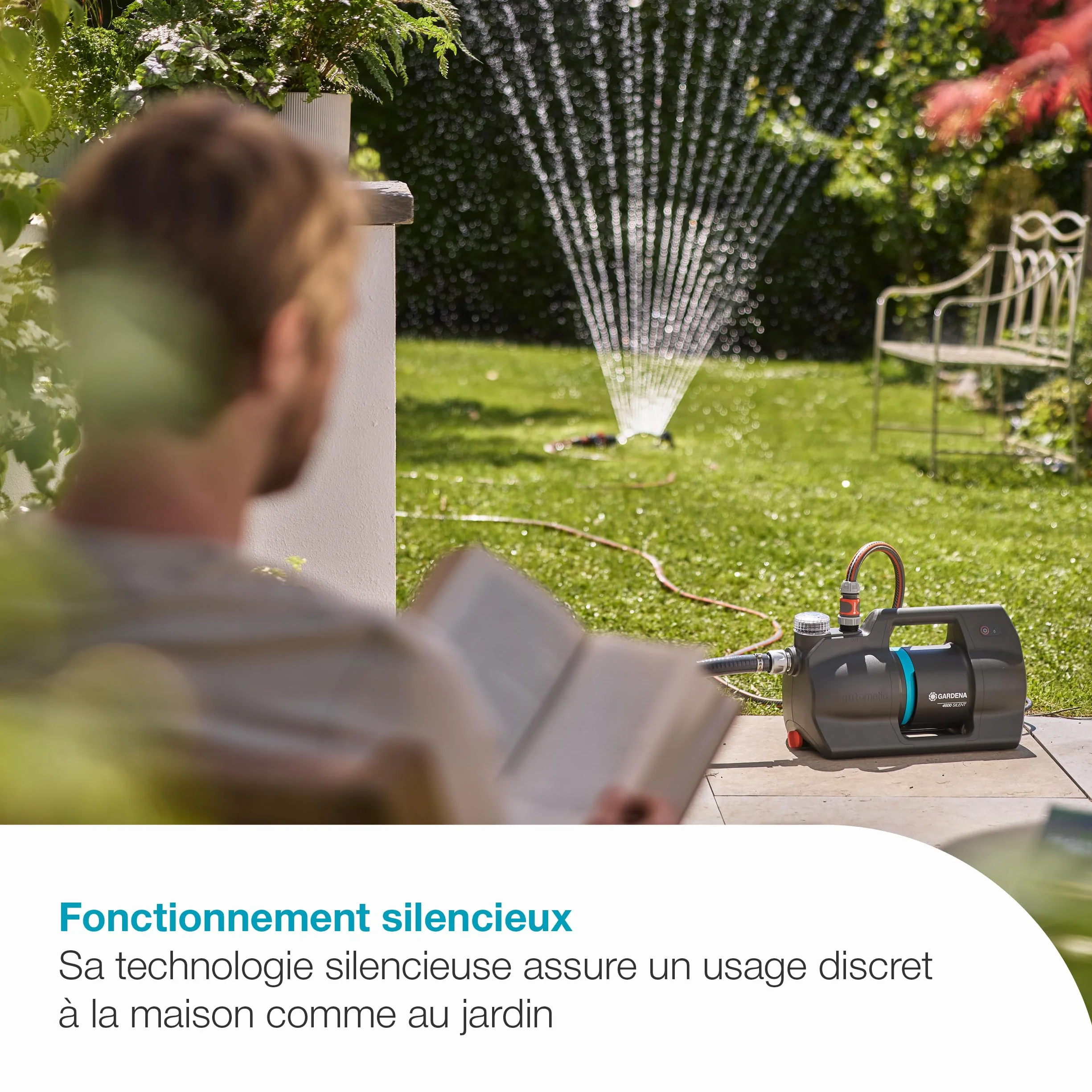 GARDENA Groupe de surpression 4600 Silent Pompe Irrigation automatisée eau domestique 25% consommation énergie moins 9070-20