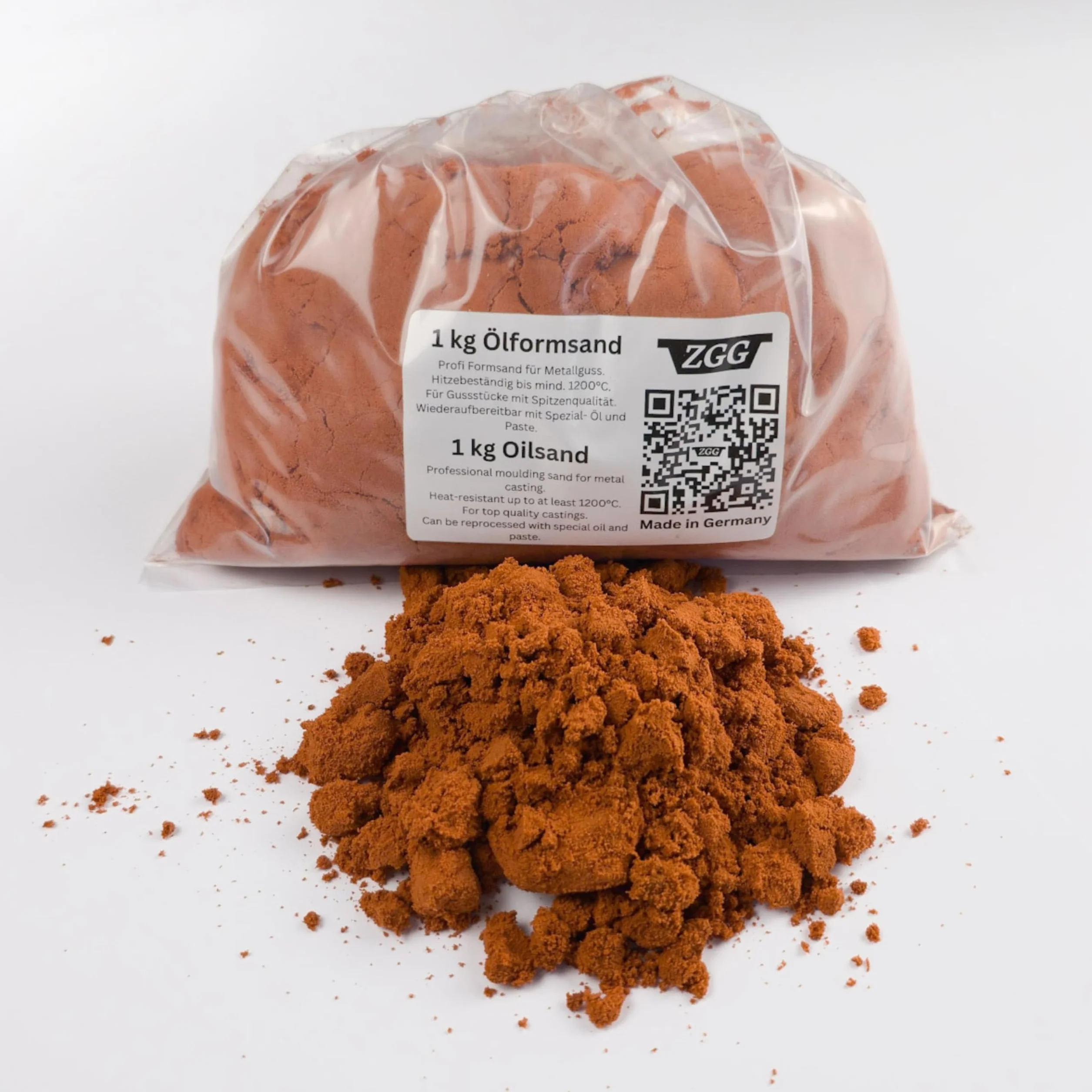 Sable de moulage à l'huile pour fonte métallique, fabriqué en Allemagne, +100 g de talc pour 5 kg et 10 kg, pour métaux légers et lourds, grain très fin, réutilisable, idéal pour les fondeurs