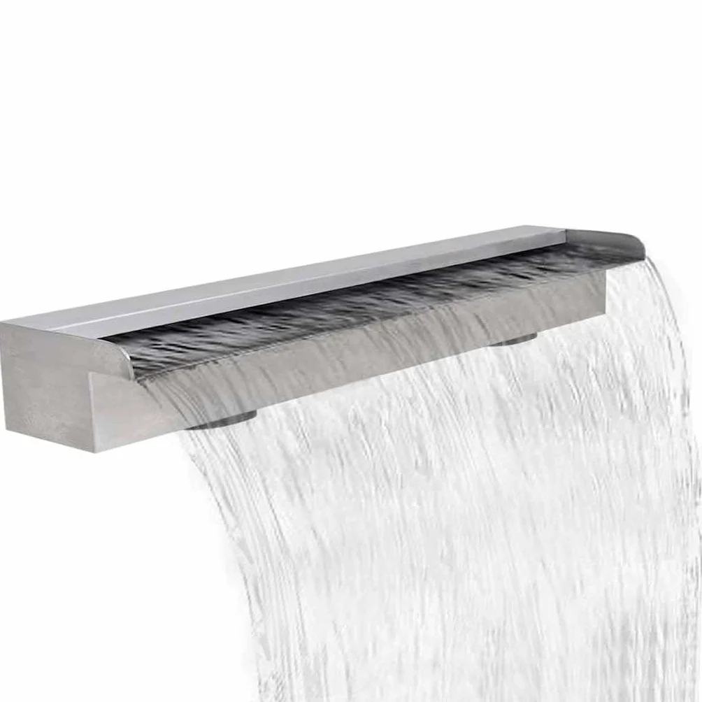 Lame d eau rectangulaire pour piscine Acier inoxydable 90 cm