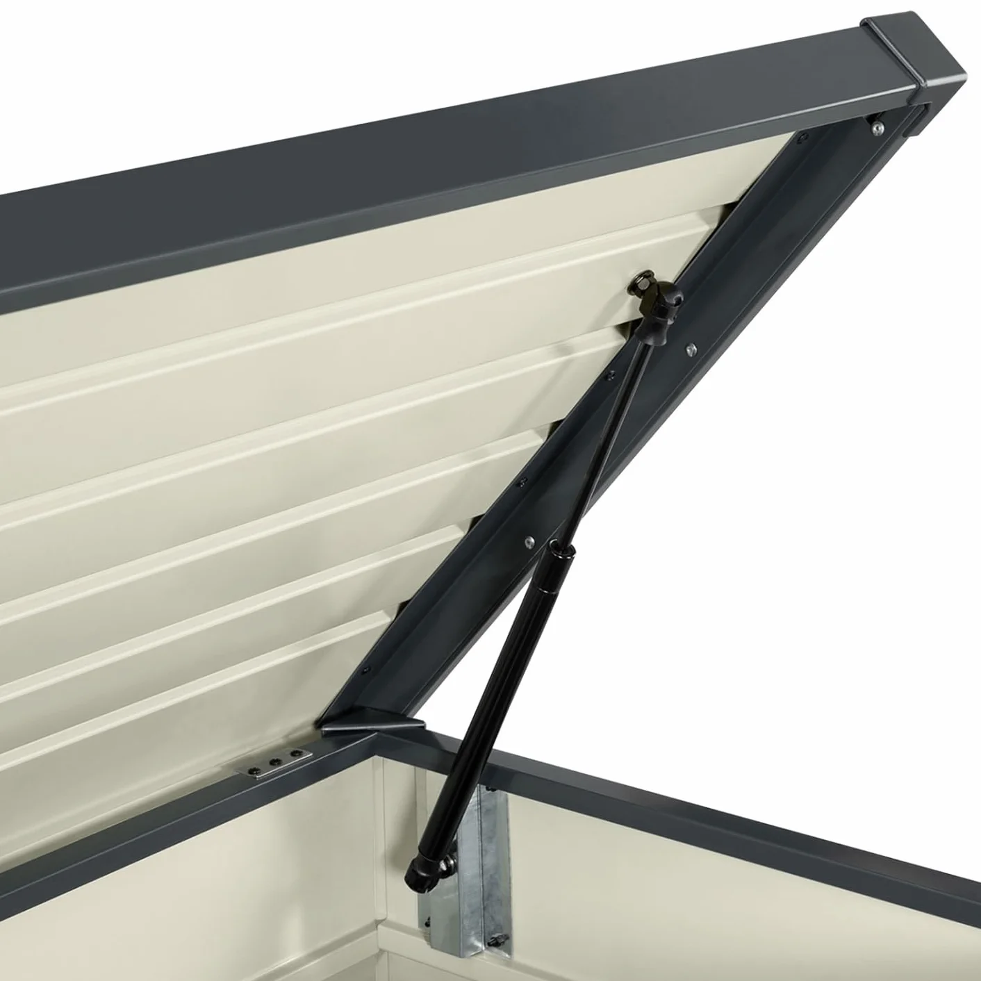 Coffre de rangement métal verrouillable gris anthracite 350L 120x62,5x63 cm
