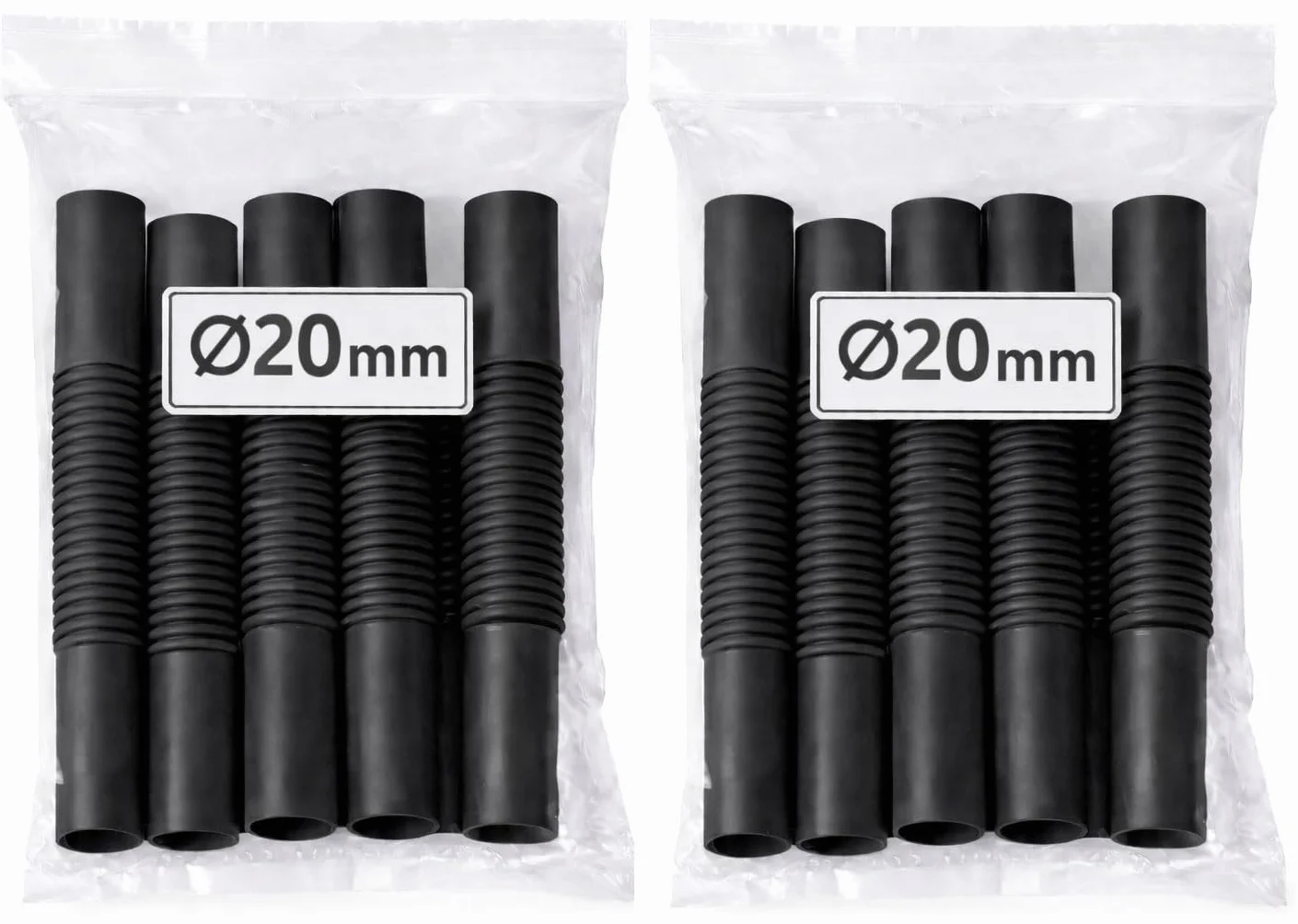 Bee Blinds Tube d'installation électrique en PVC 20 mm noir 20 m avec 10 raccords flexibles