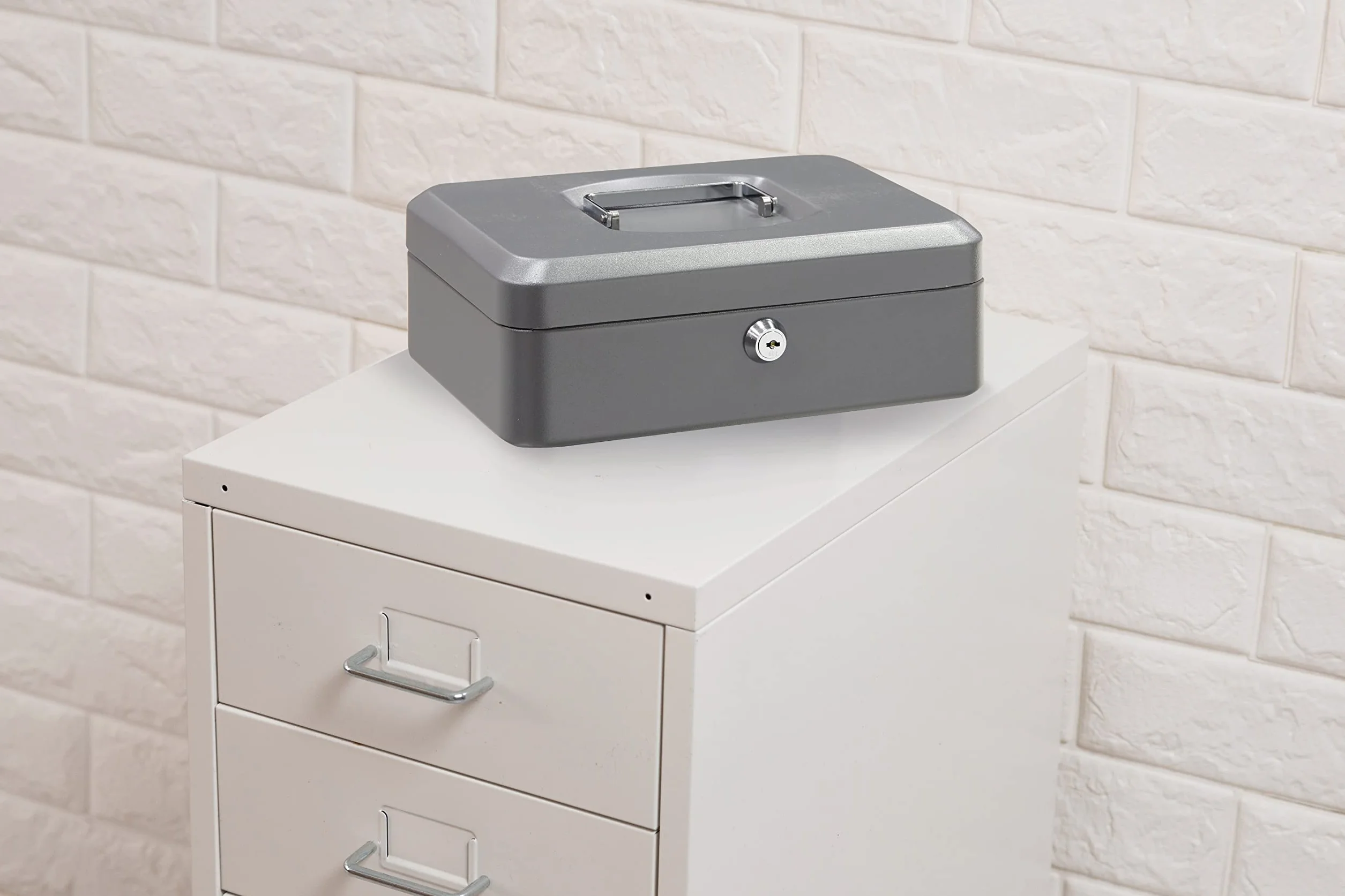ARREGUI C9236 Coffre fort portatif caisse à monnaie acier 25 cm gris graphite