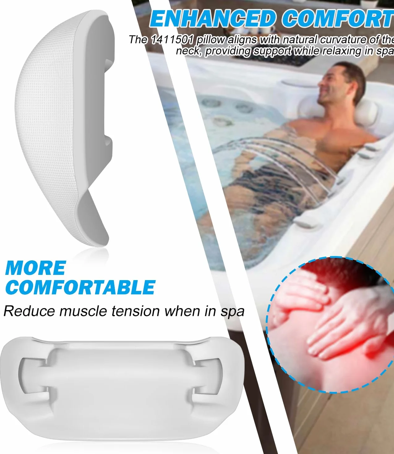 Oreillers de Rechange pour Spa Hot Spring Highlife Collection, Appui-tête Gris Froid