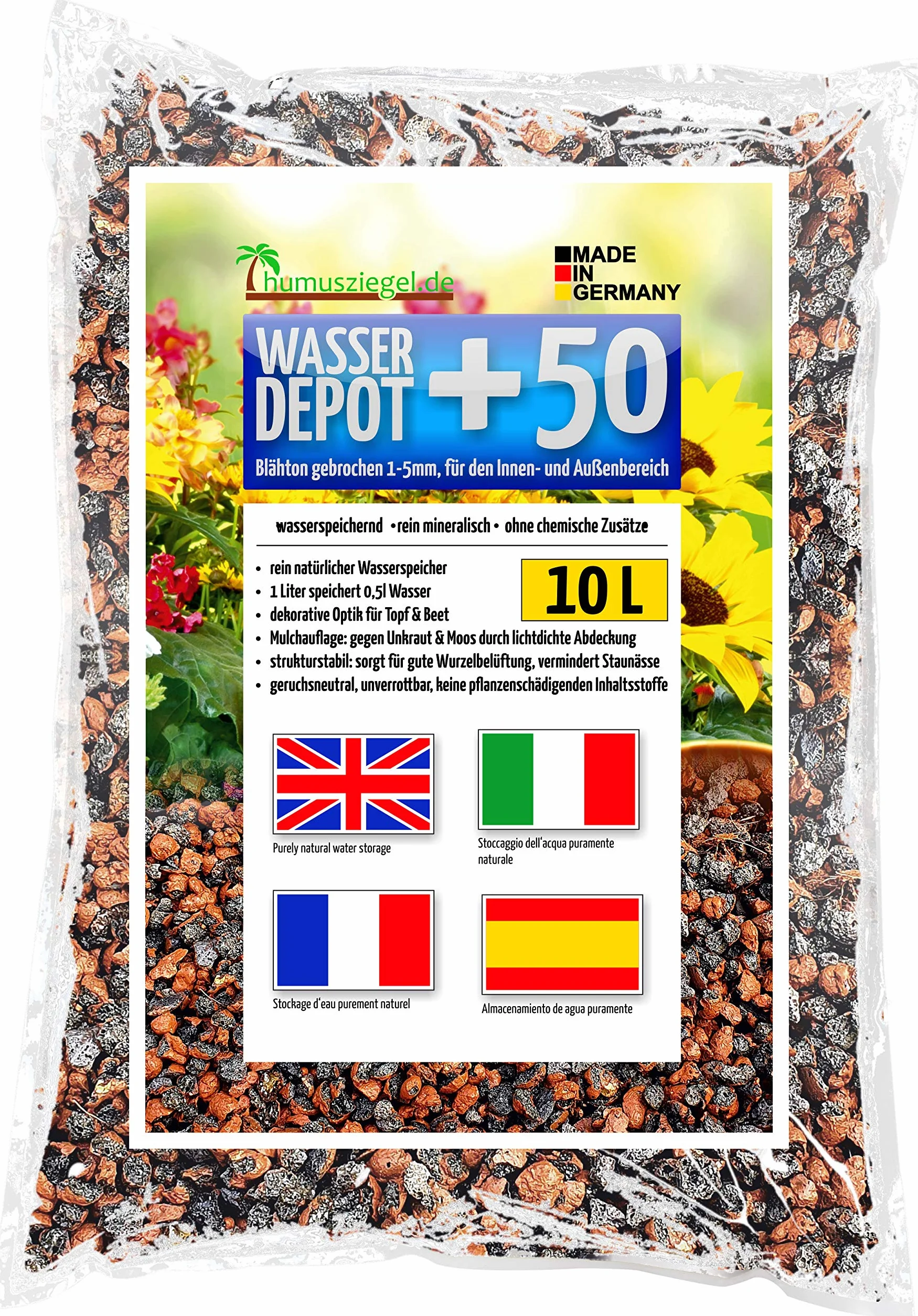 Argile Expansée - Gravier d'argile Concassé 1-5mm Jardin & Plantes - Cailloux Couche de Couverture Terreau Exterieur - Billes Anti-Eau Stagnante - 10 L