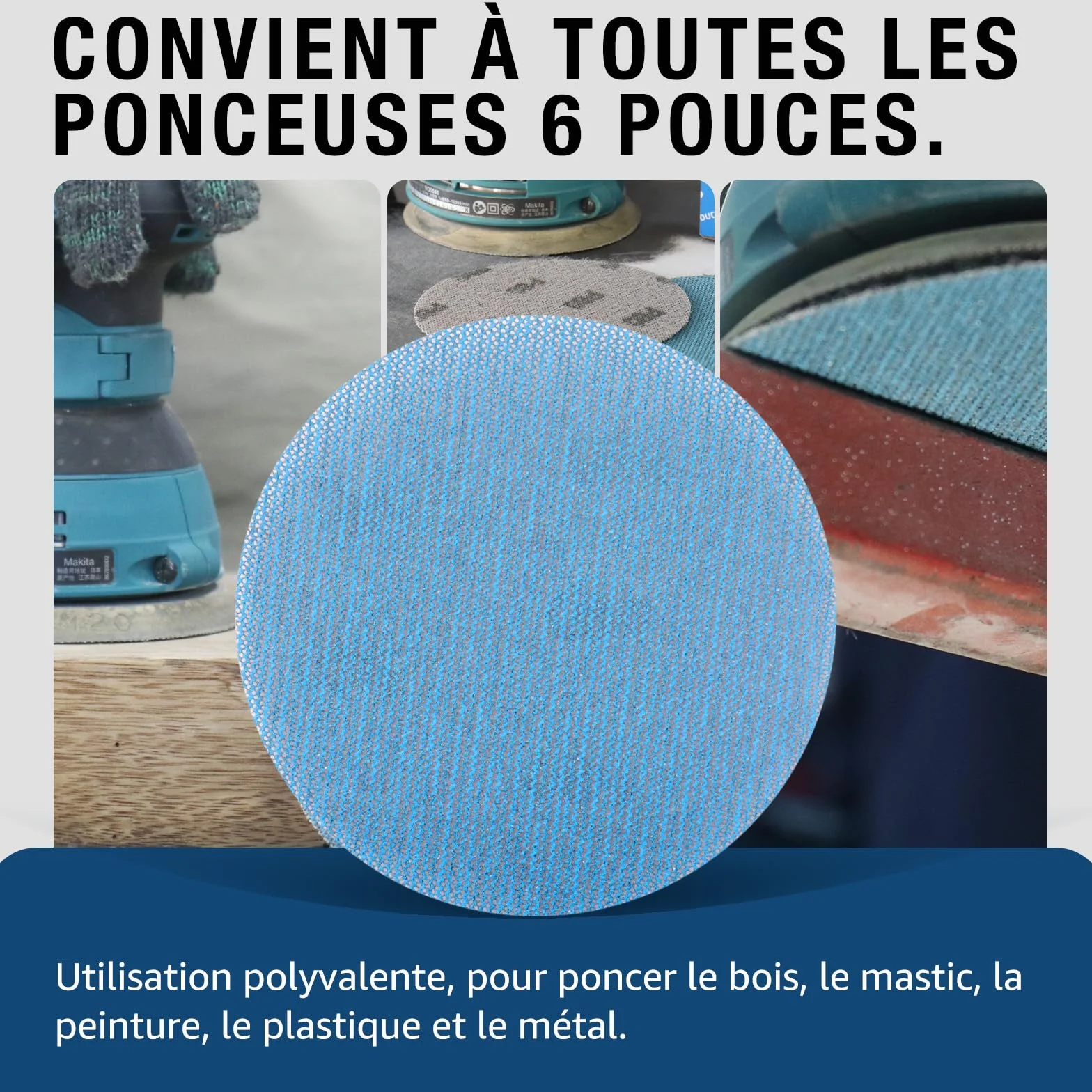 Disques Abrasifs 150mm Grain 80/120/180/240/320 Céramique Anti Poussière 40 Pièces