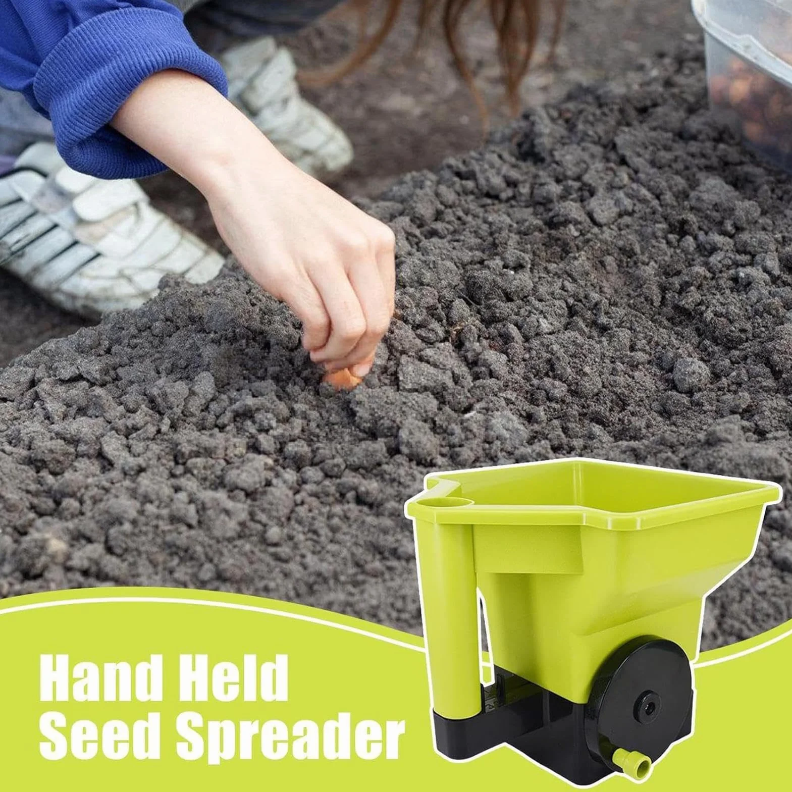 Épandeur d'engrais | Shaker Ergonomique portatif pour semoir de pelouse Manuel pour Jardin, Cour, Fonte, Trottoir, Route