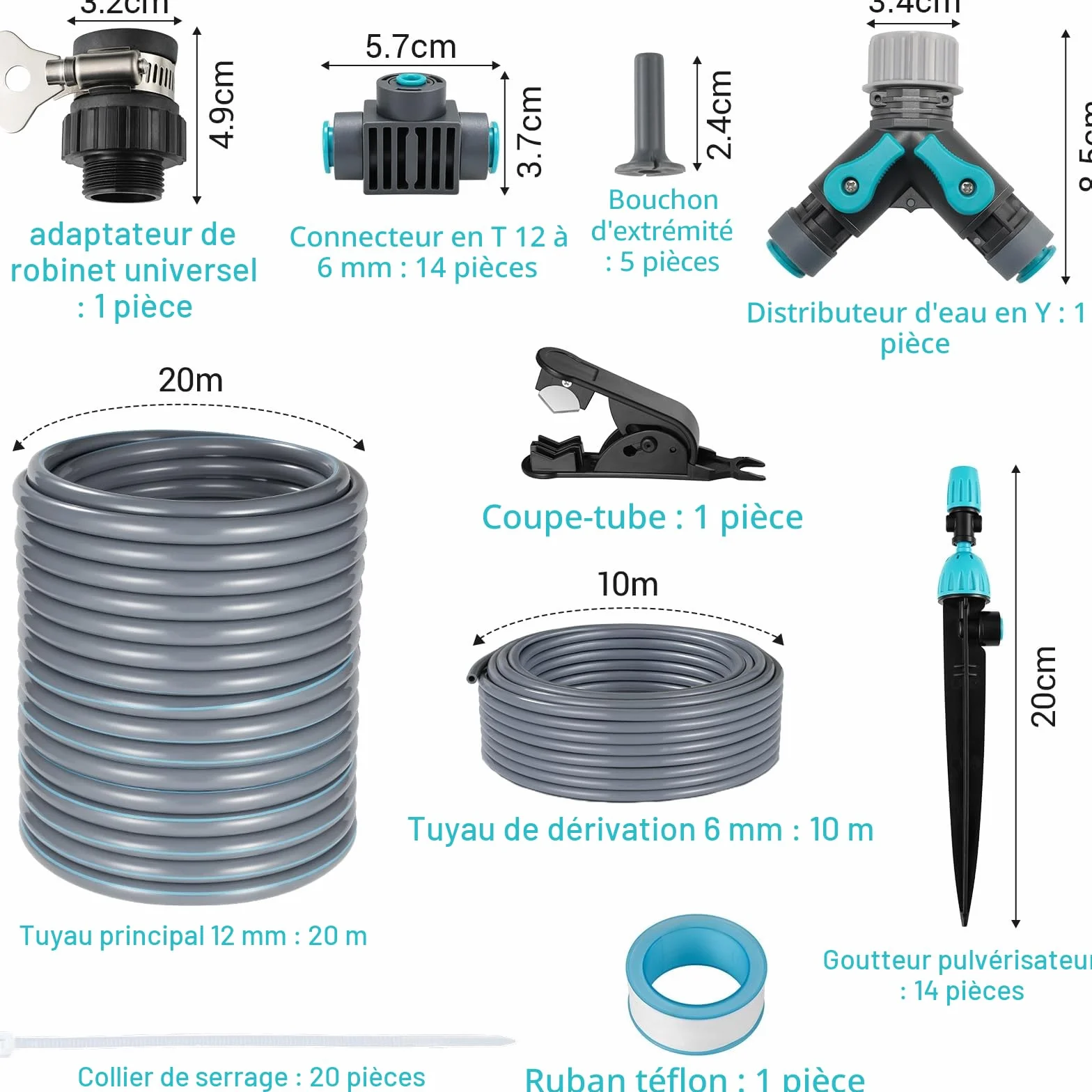 Kit d'irrigation goutte à goutte 30M Tuyau Jardin Arrosage Automatique