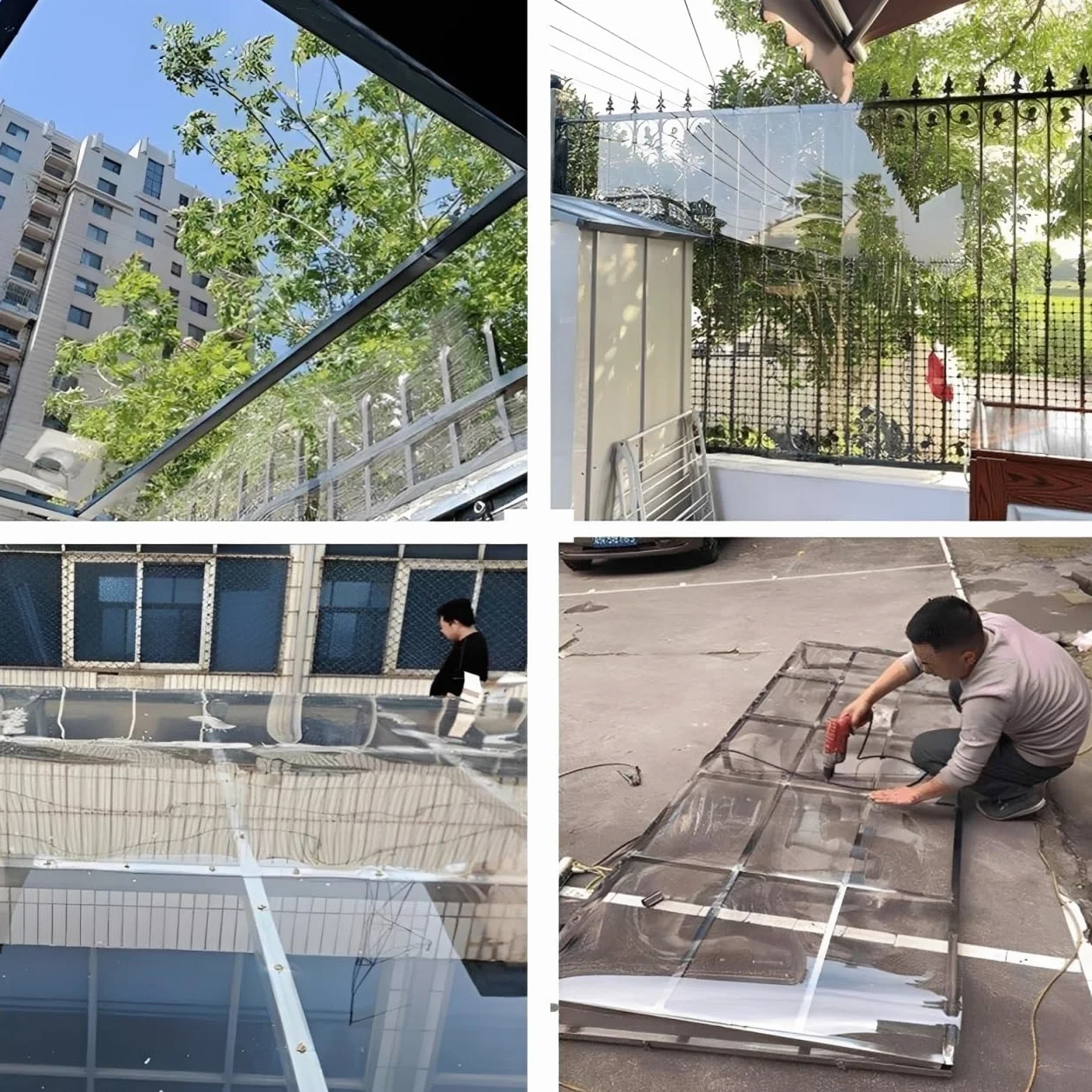 Plaque de Toit de Serre Polycarbonate 1x4m Tôles Toiture Isolantes Résistantes Vitrages Extérieurs