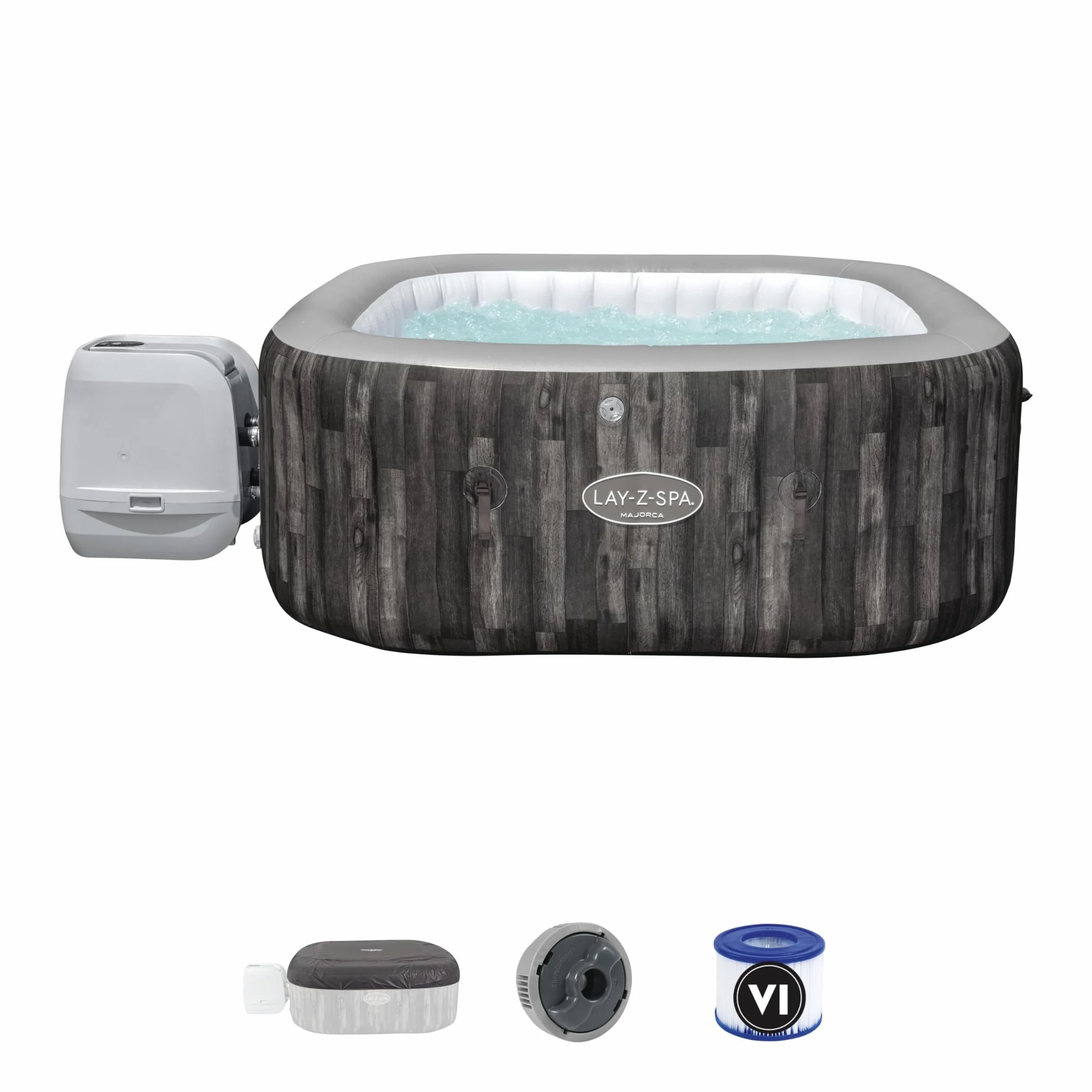 BESTWAY Spa Gonflable carré Lay-Z-Spa Majorca Hydrojet Pro 4-6 Personnes