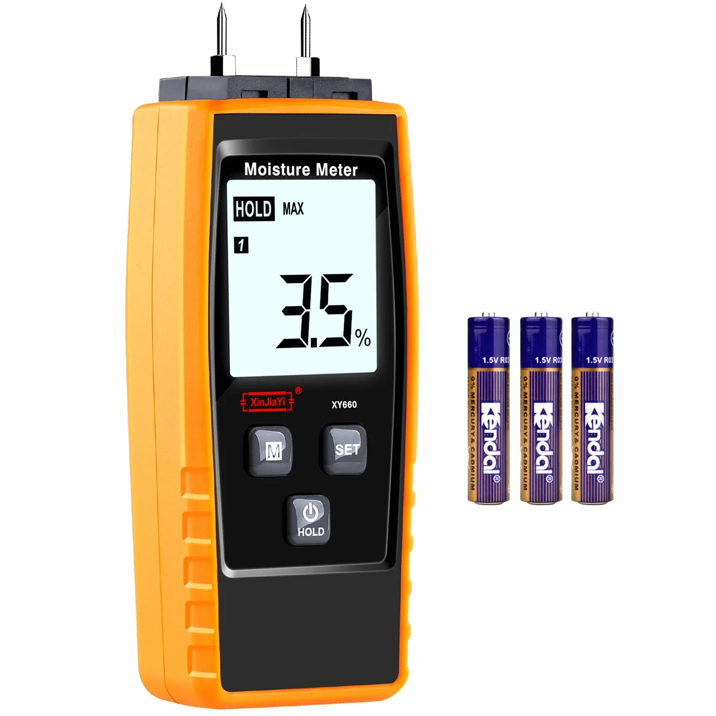 Testeur d'Humidité 8 en 1 pour Bois, Chauffage, Placoplâtre, Détection de Fuites d'Eau Jaune