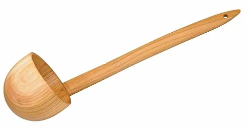 Louche en bois de cerisier naturelle pour cuisine et sauna