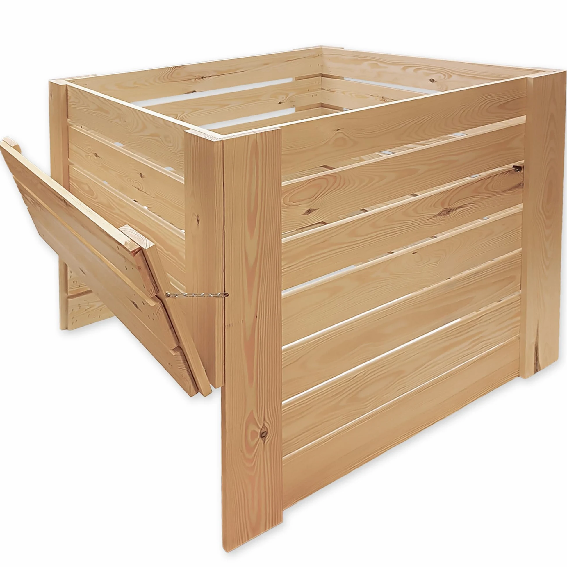 MG Design Composteur en Bois 500L - bac à Compost de Jardin avec Trappe, composteur extérieur Stable pour déchets organiques