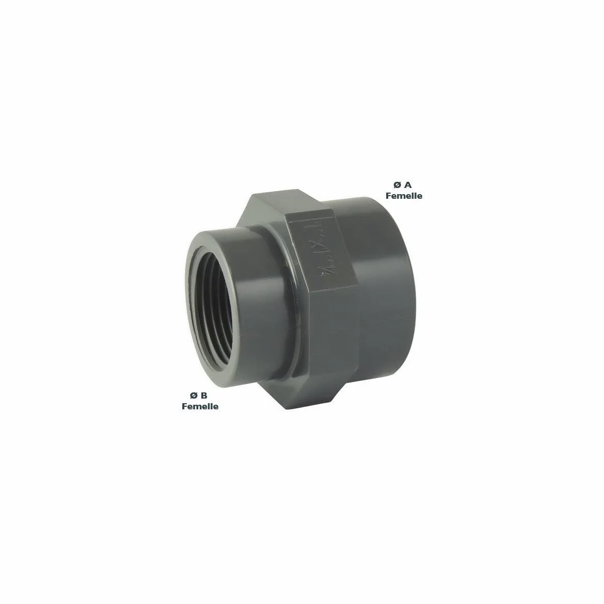 Manchon réduit femelle/Femelle PVC à visser 2'' x 1''1/2
