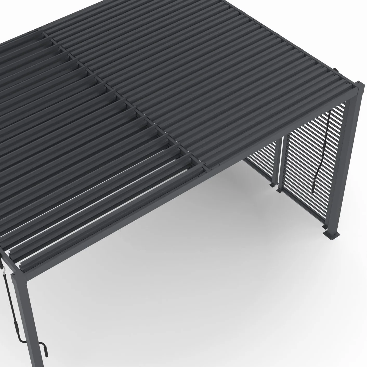 IDMarket - Pergola bioclimatique Lames orientables Acier 3x4 M avec persiennes Horizontales Gris Anthracite