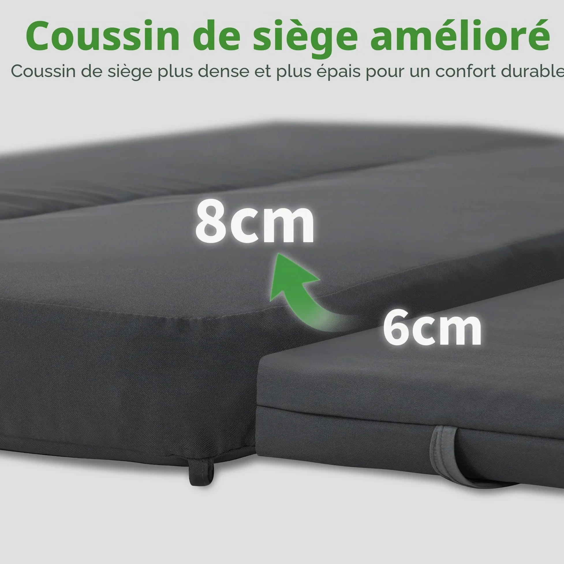 M MCombo Balançoire Hollywoodienne et Chaise Longue de Jardin, Résistante aux Intempéries, Outdoor 167x155x173 cm 8012 (Gris)
