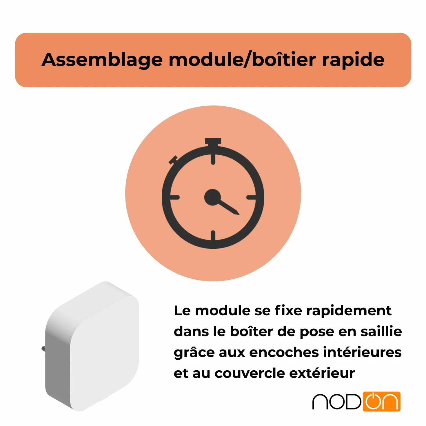 NodOn Boîtier de pose en saillie IP44 pour modules Zigbee EnOcean accessoire montage rapide