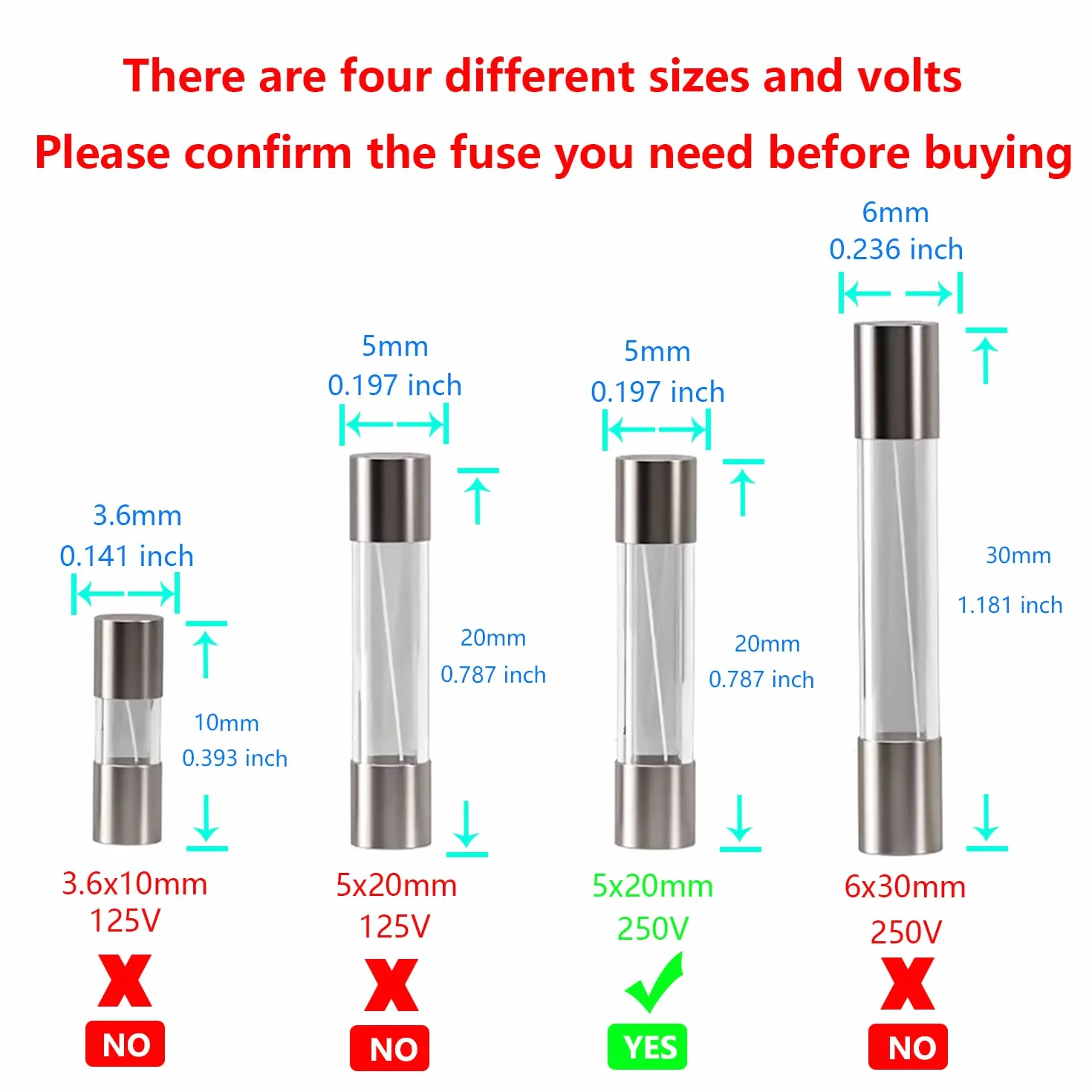 Fusible en verre à fusion lente 5x20mm T3.15AL250V 3.15A 250V