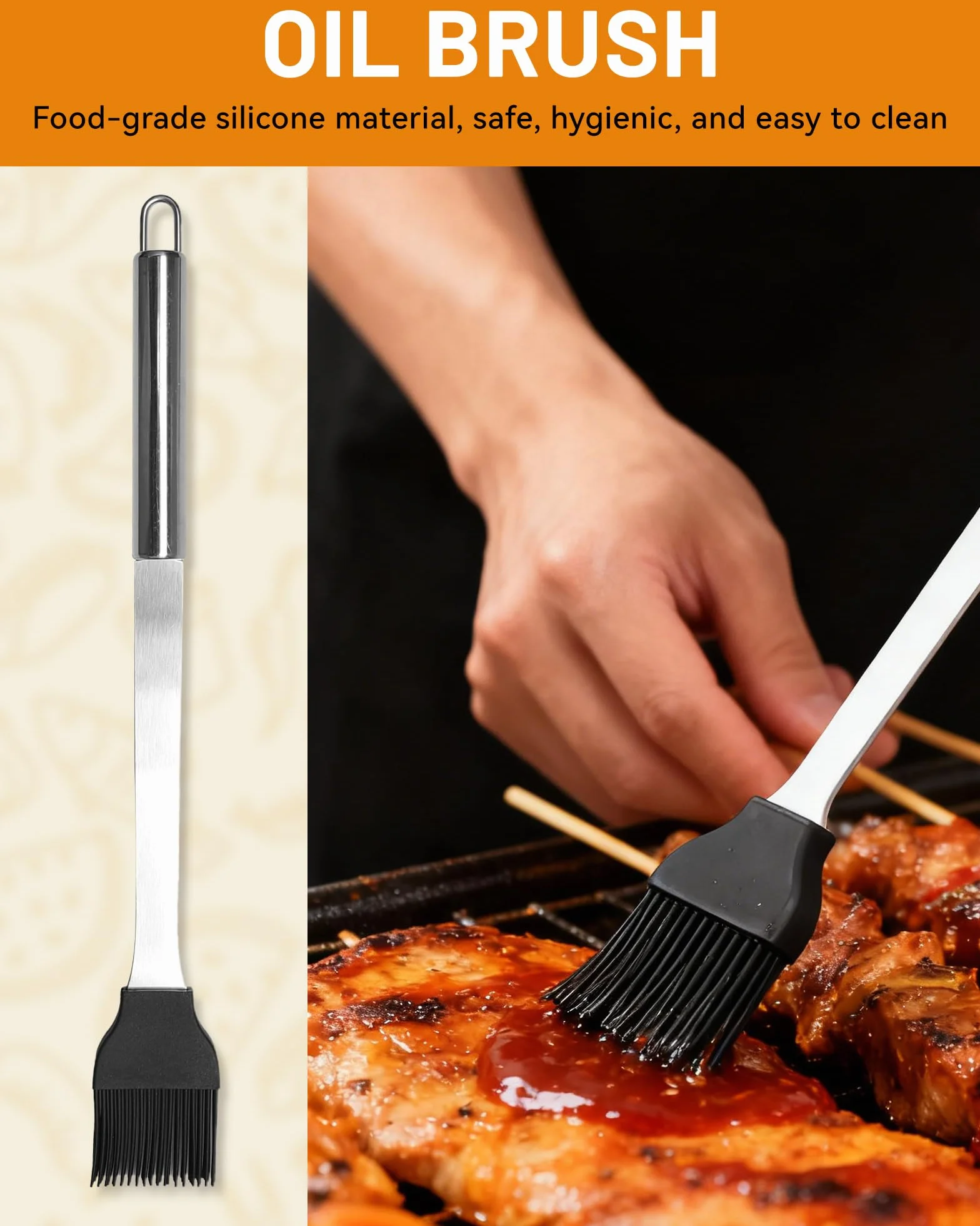 Set Barbecue Professionnel Acier Inoxydable 5 pièces 37x12x7 cm Mallette Aluminium