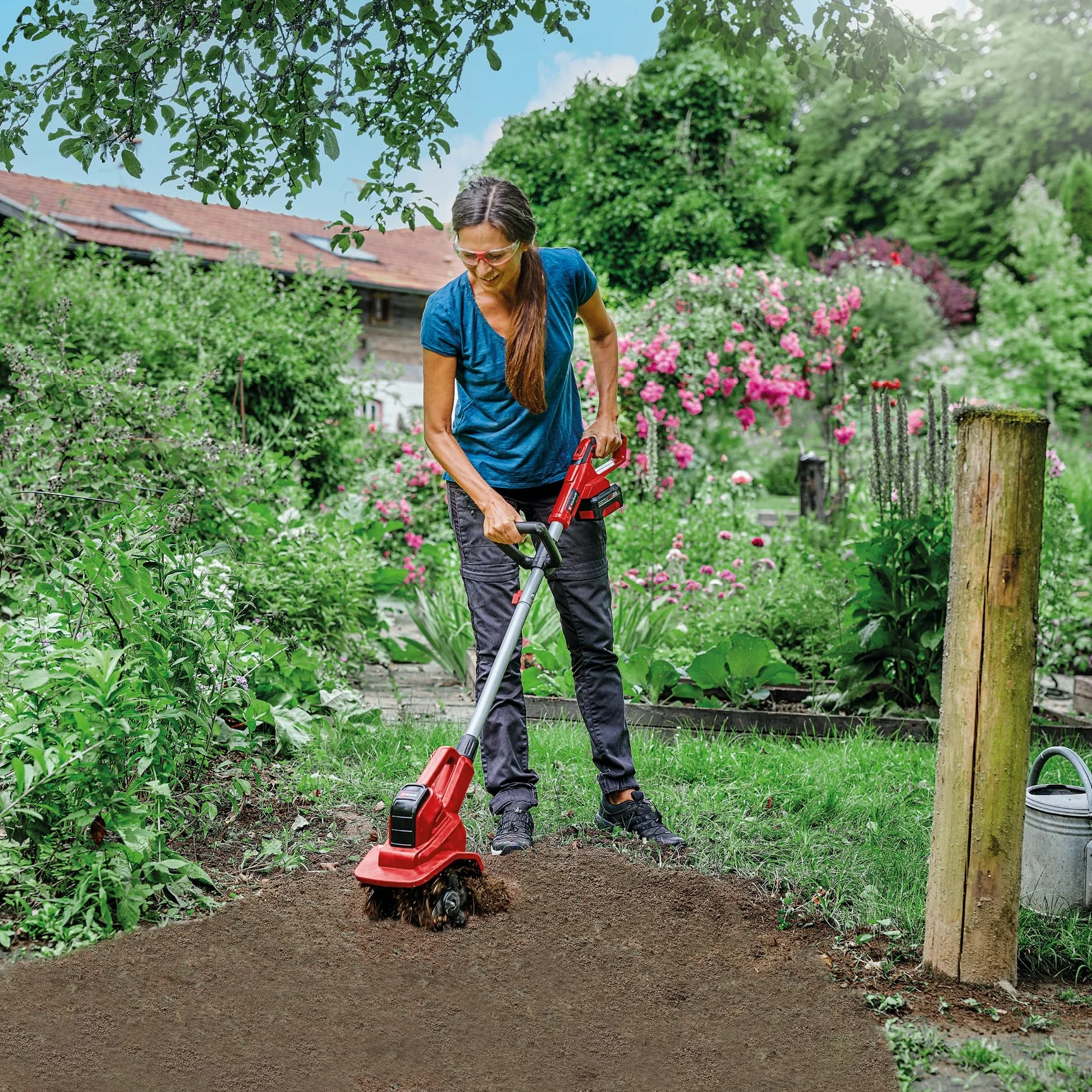 Einhell Motobineuse sans Fil GE-CR 18/20 Li E-Solo Power X-Change (18 V, régulateur de la Vitesse, Lame scarificatrice, poignée additionnelle) Livré sans Batterie et sans Chargeur