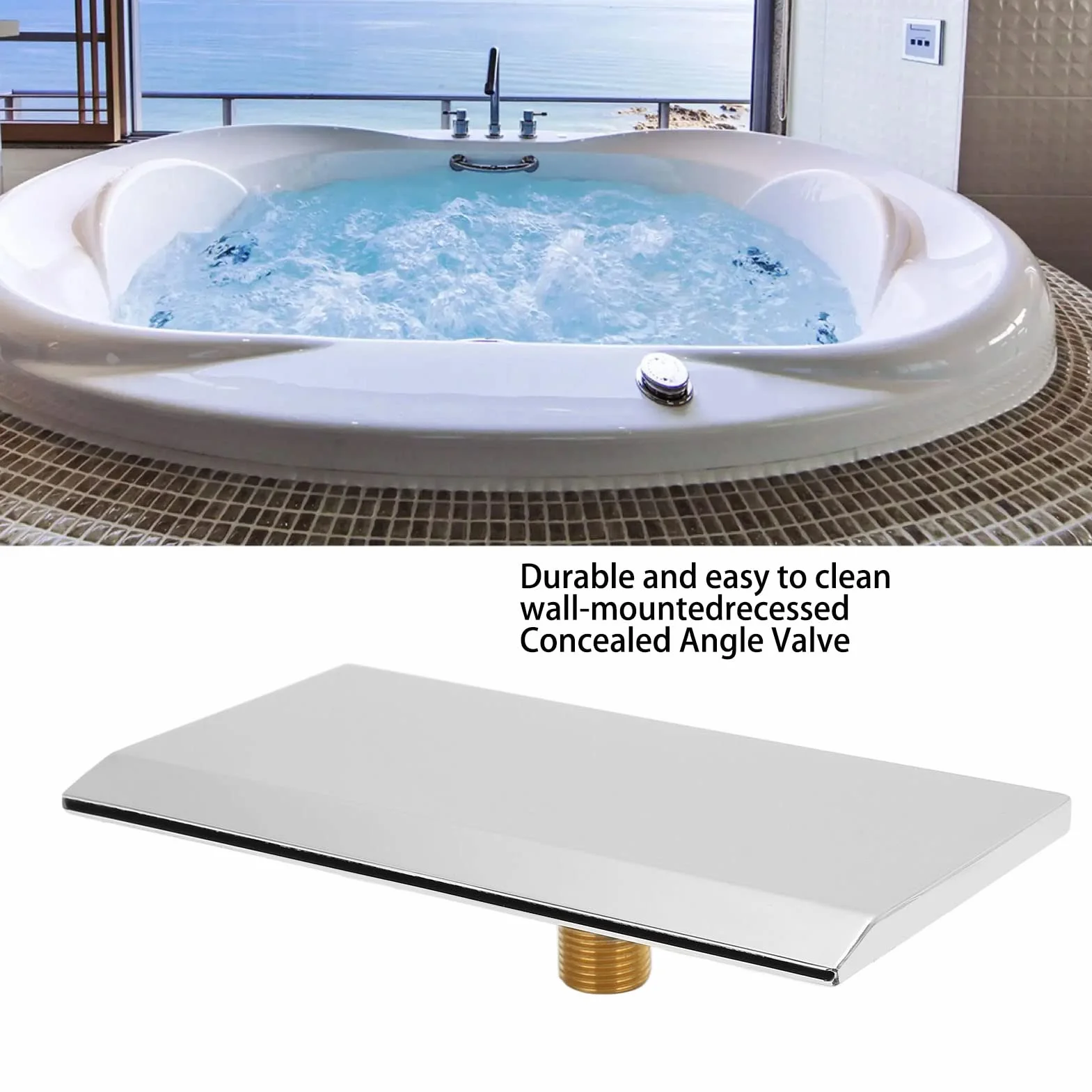 Yosoo Health Gear Bec Cascade de Baignoire, Filetage Extérieur G1/2, Argenté, Fixation Murale