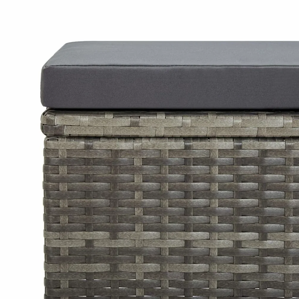 Tabourets de jardin lot de 4 avec coussins Résine tressée Gris