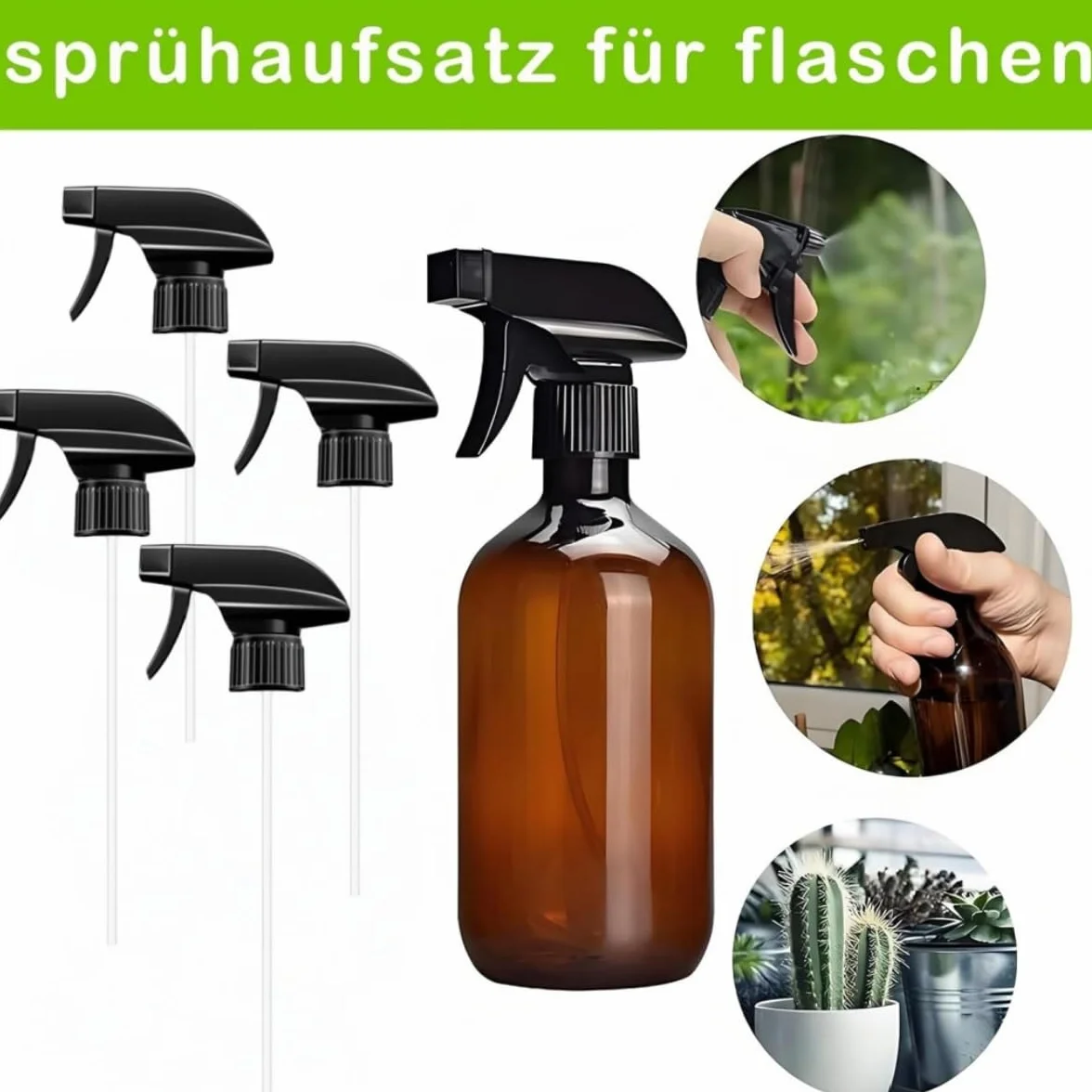 Têtes de Pulvérisation de Rechange Universelles,4 Pièces Buses pour Pulvérisateur à Gâchette,Pulvérisation Antibactérienne,Adaptables aux Bouteilles Usage Jardin,Nettoyage,Cuisine