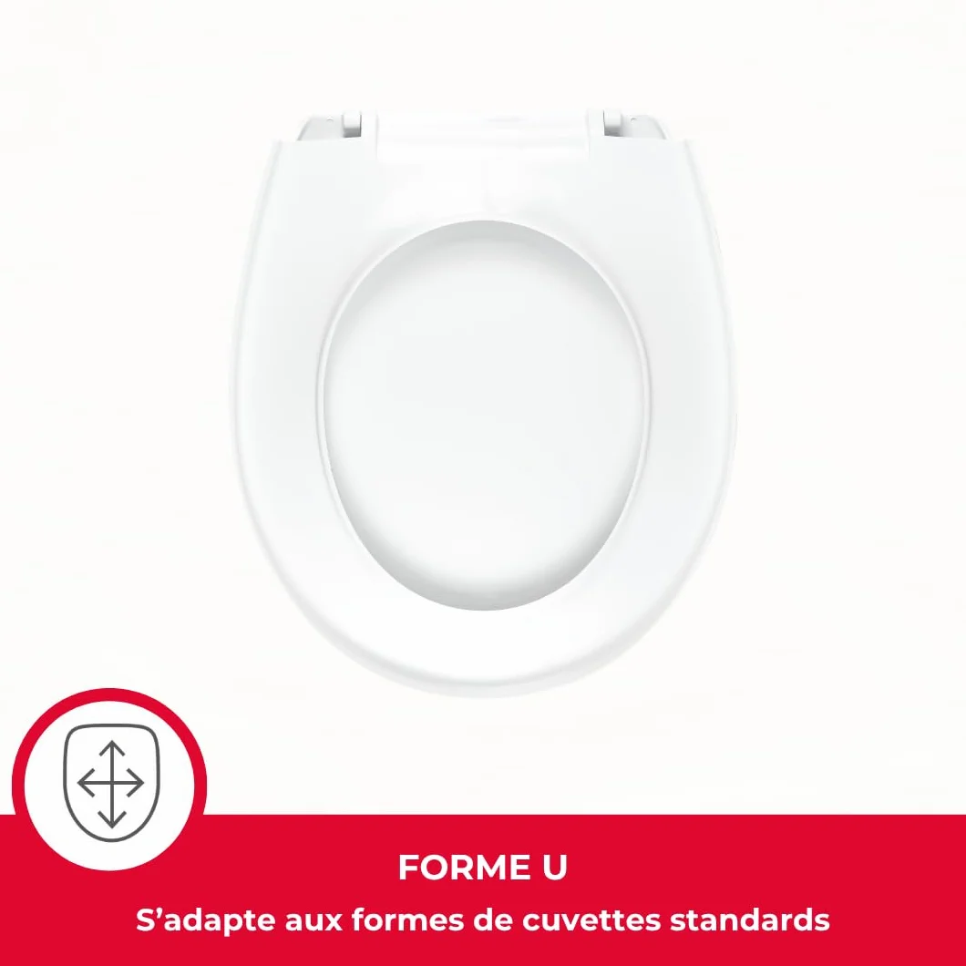 Wirquin Abattant WC Néon blanc thermoplastique forme U