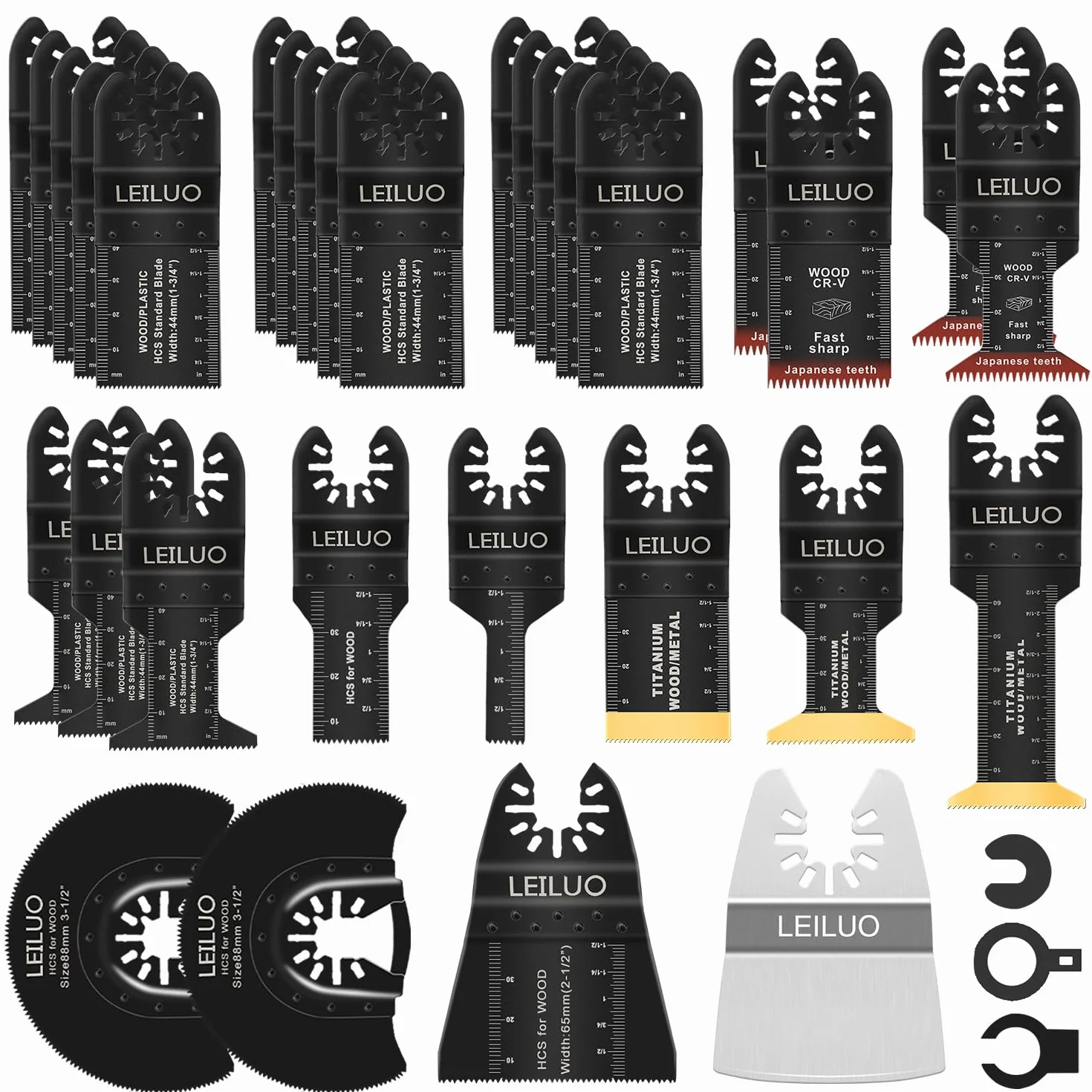 LEILUO Lot 34 Accessoires Oscillants Outils Multifonctions Compatible DeWalt Makita Dremel Sac Rangement
