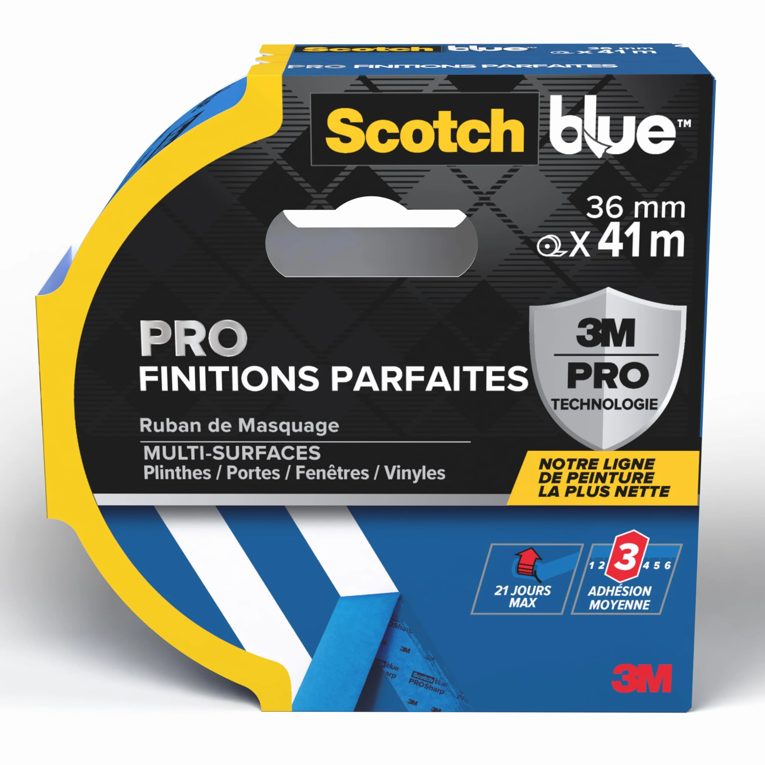 ScotchBlue Ruban de Masquage 36 mm x 41 m Bords Nets Intérieur Extérieur
