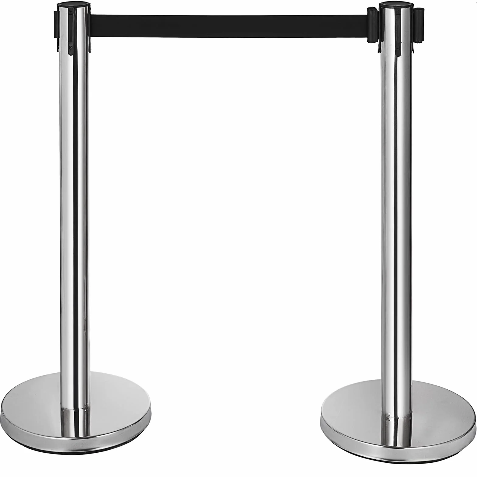 VEVOR Poteau de Guidage 6PCs 90 cm, Barrière de Balisage avec 3 Ceintures Rétractables pour Contrôle de Foules