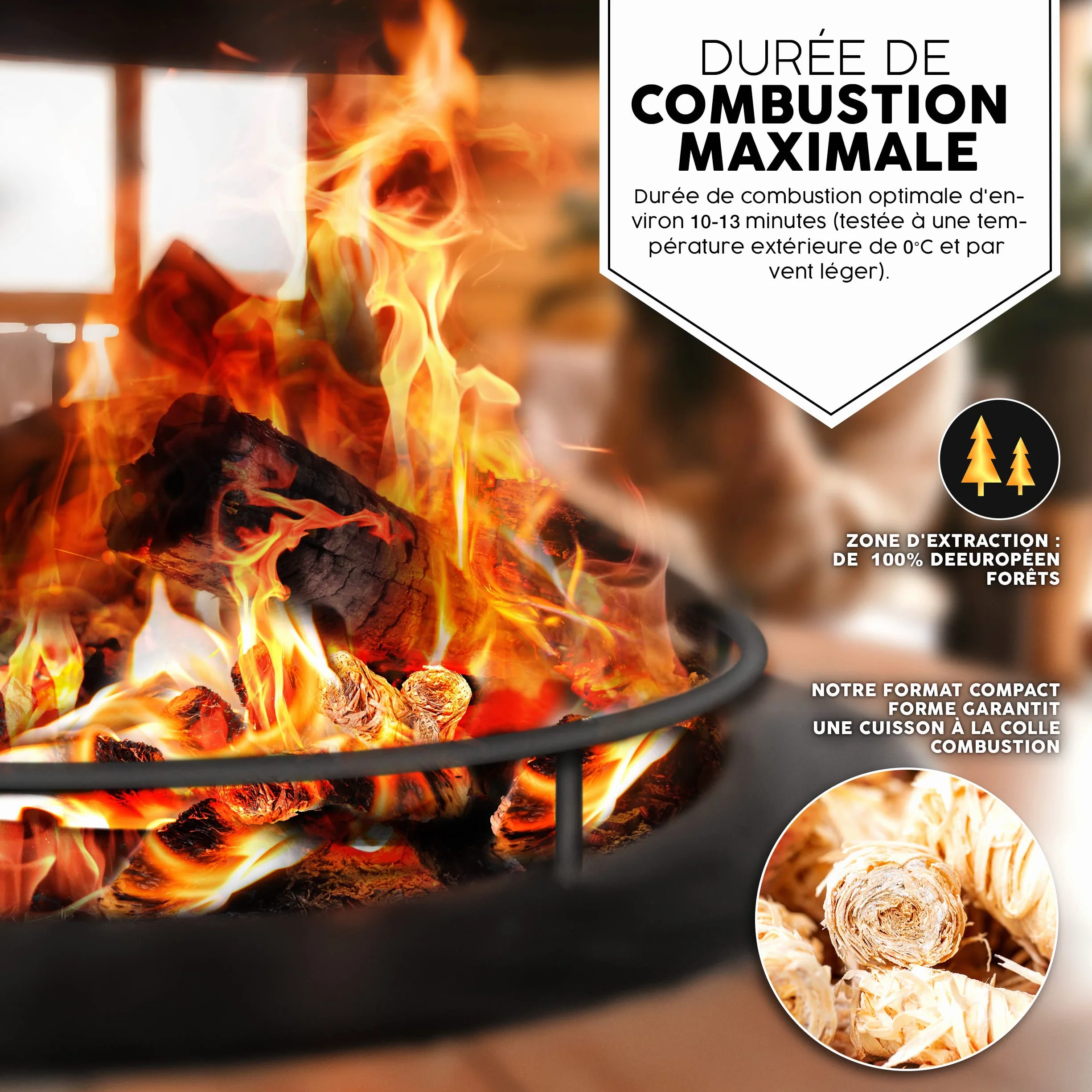 Allume-feu Laine écologique 10 kg 800 pièces imprégné de Cire pour Grill Charbon